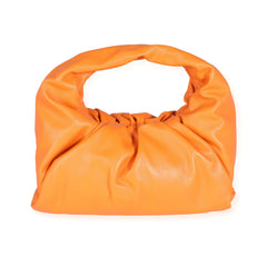 Orange Calfskin Leather Pouch Shoulder Bag