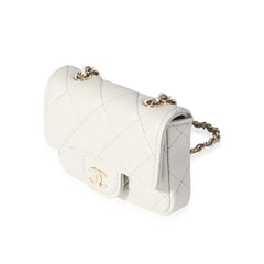 Grey Lambskin Mini Chain Belt Bag