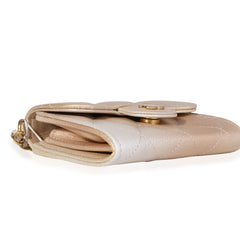Gold Metallic Ombré Goatskin Classic Mini Clutch with Chain