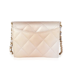 Gold Metallic Ombré Goatskin Classic Mini Clutch with Chain