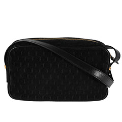 Black Suede All-Over Monogram Camera Bag