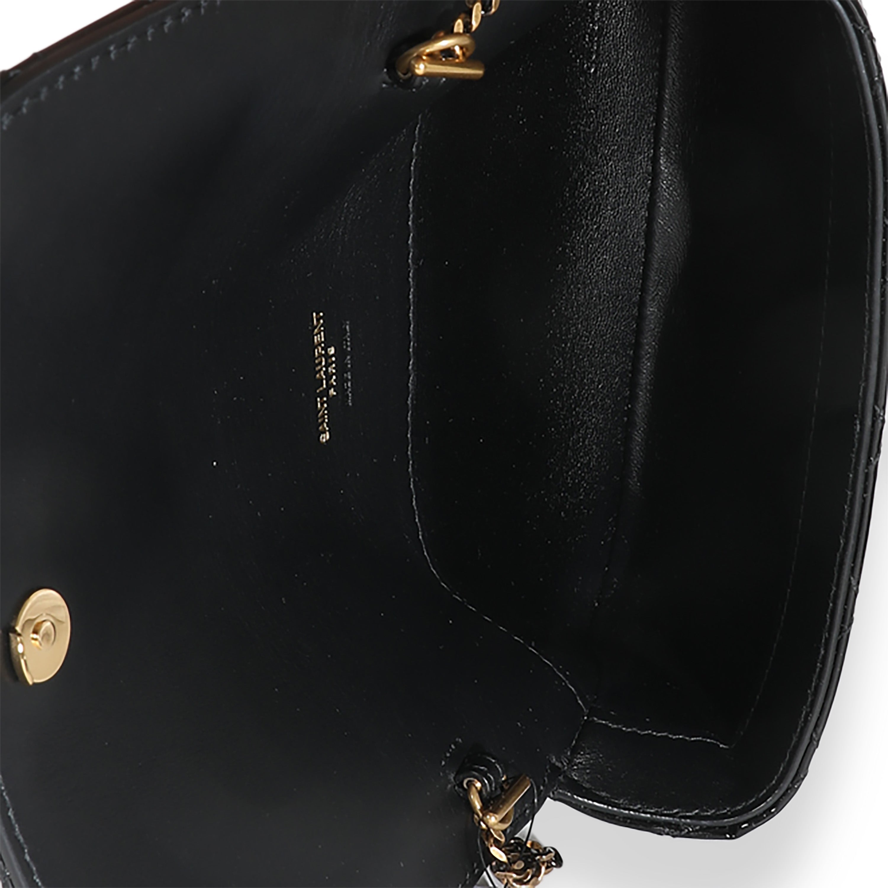 Black Patent Gaby Phone Holder on a Chain