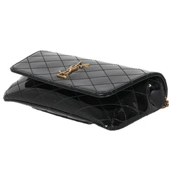 Black Patent Gaby Phone Holder on a Chain