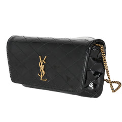 Black Patent Gaby Phone Holder on a Chain
