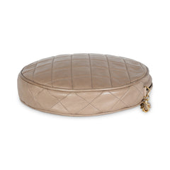Dark Beige Lambskin Round Tassel Chain Bag