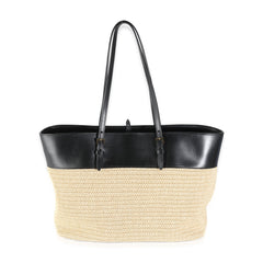 Beige Raffia Medium Boucle Shopper Tote