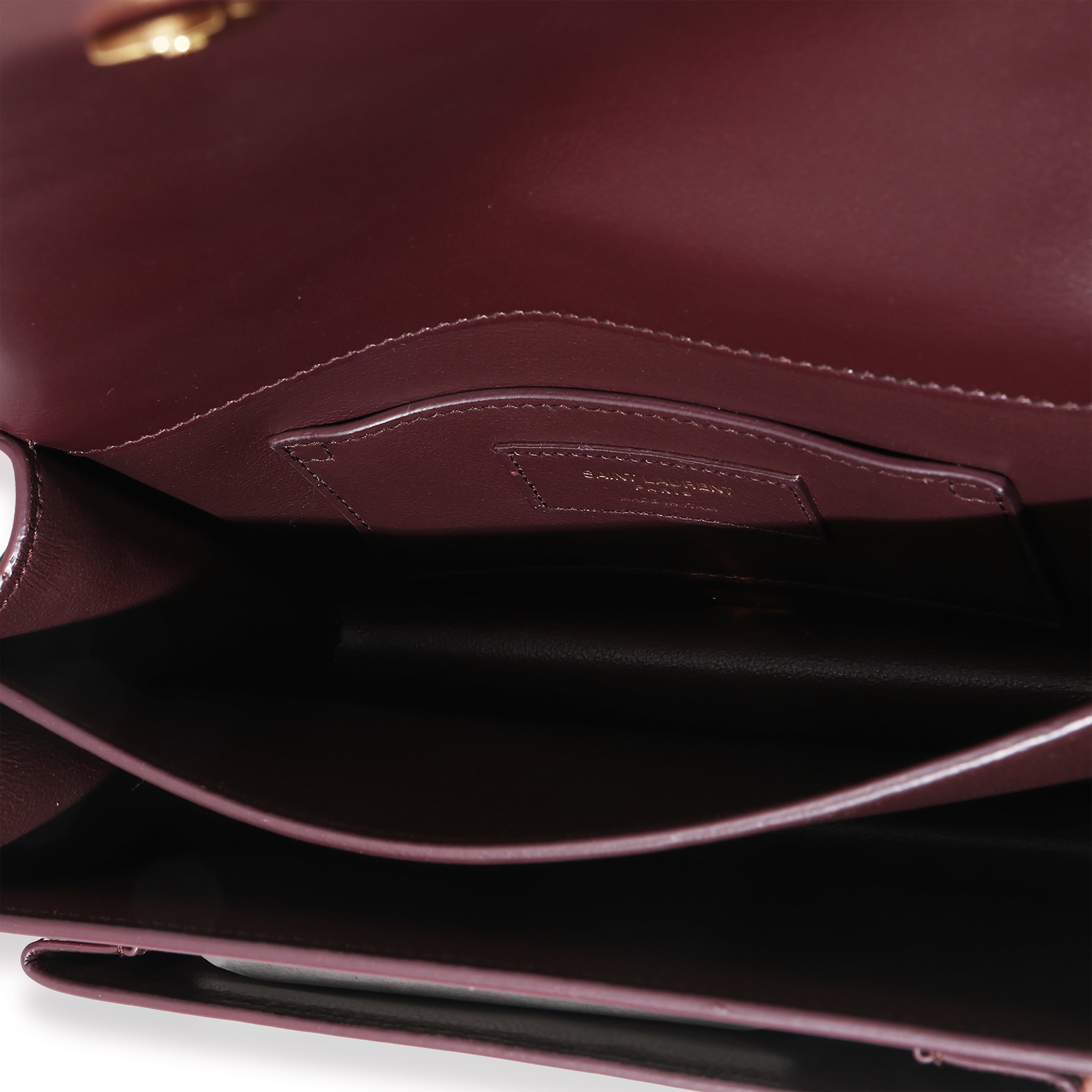 Red Wine Patent Monogram Small Sunset Bag
