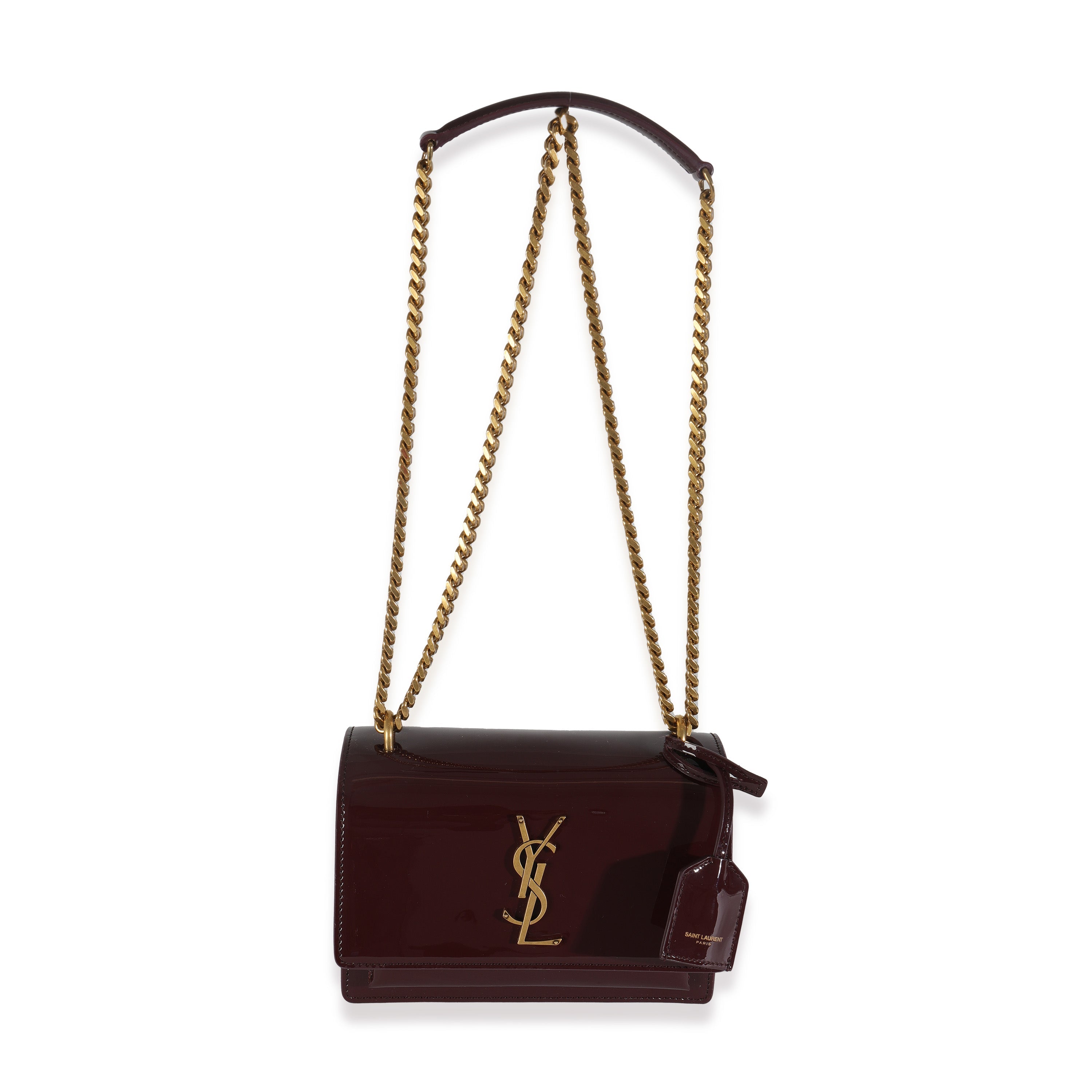 Red Wine Patent Monogram Small Sunset Bag