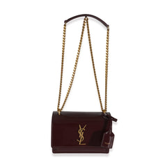Red Wine Patent Monogram Small Sunset Bag
