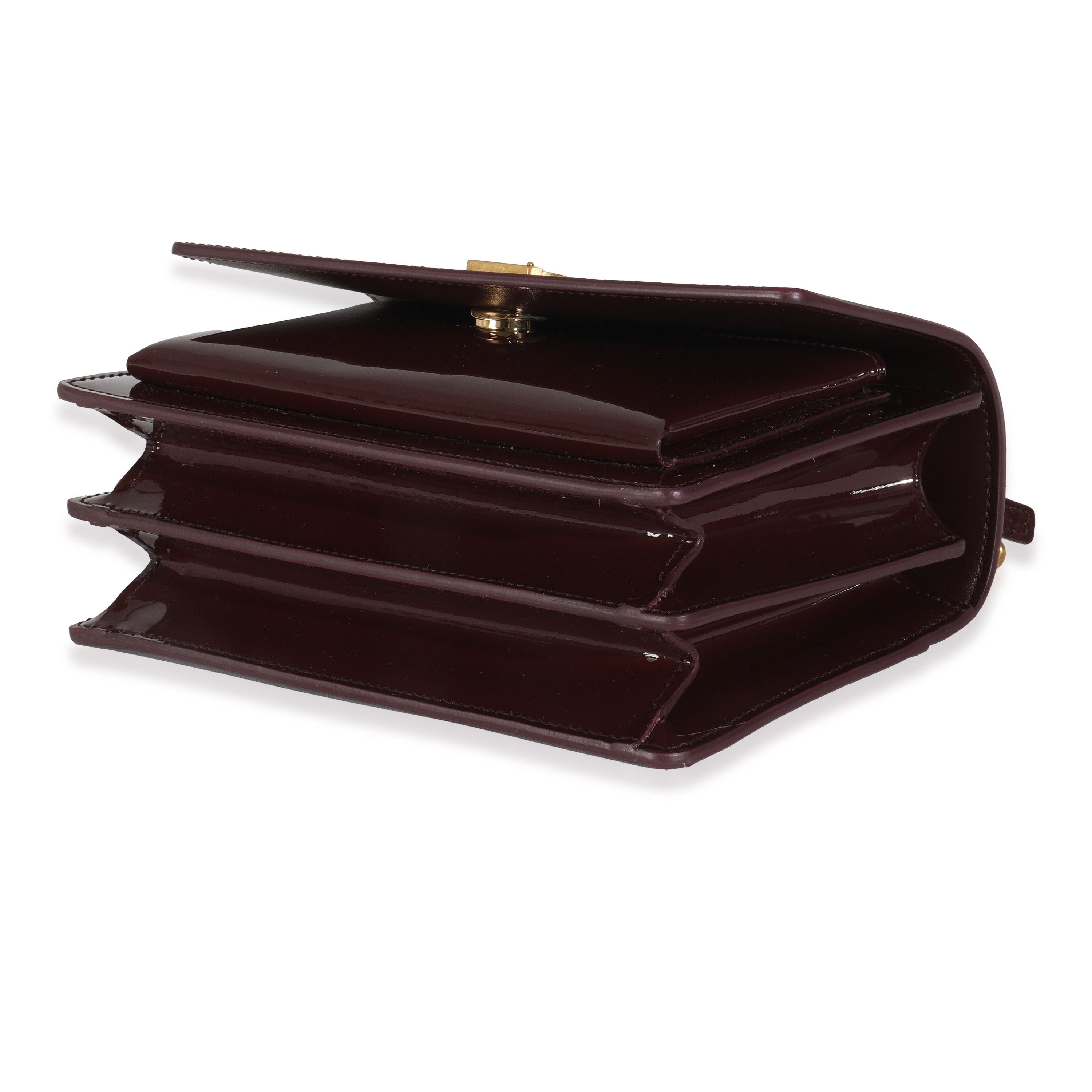 Red Wine Patent Monogram Small Sunset Bag