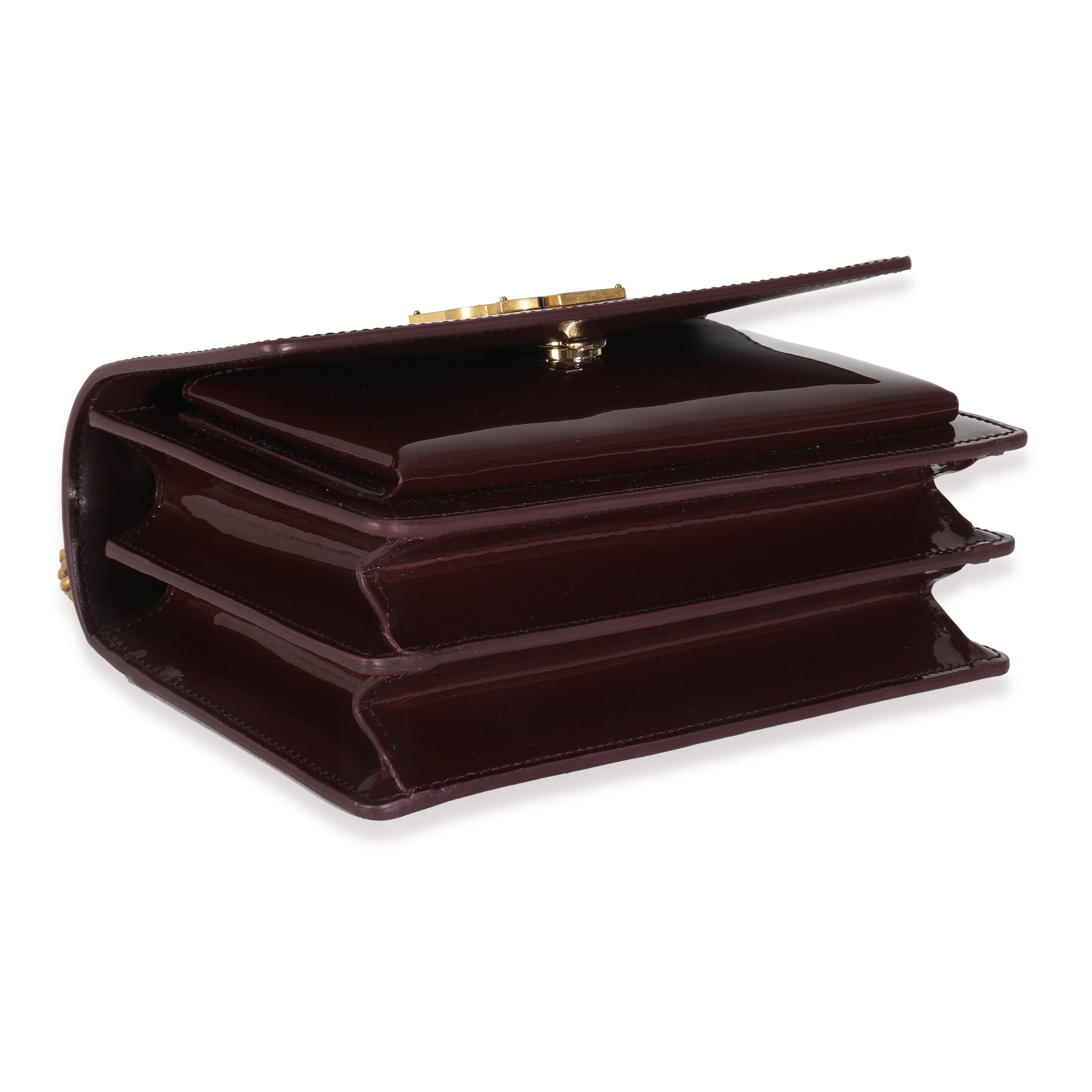 Red Wine Patent Monogram Small Sunset Bag
