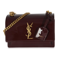 Red Wine Patent Monogram Small Sunset Bag