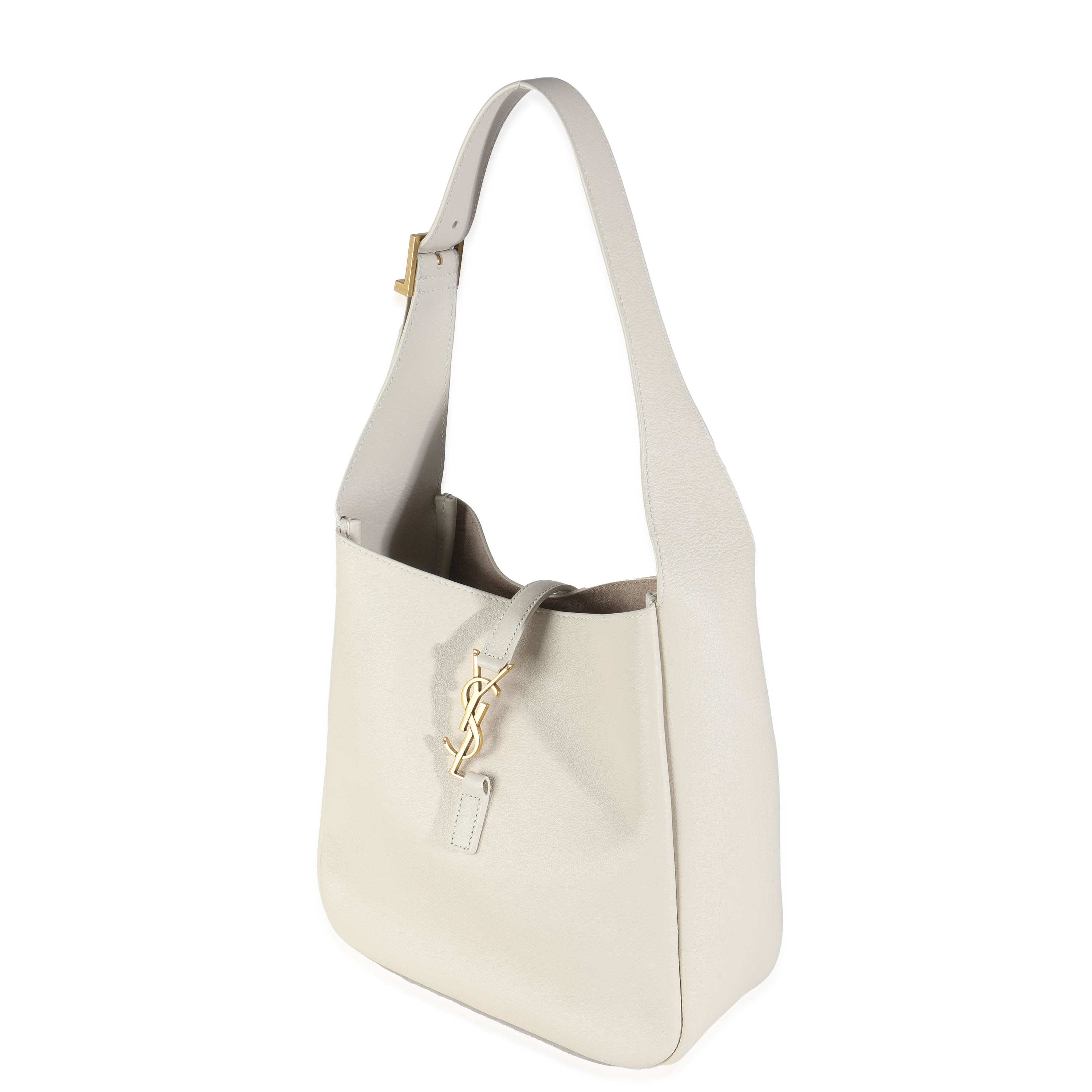 White Smooth Calfskin Small Le 5 A 7 Soft Hobo