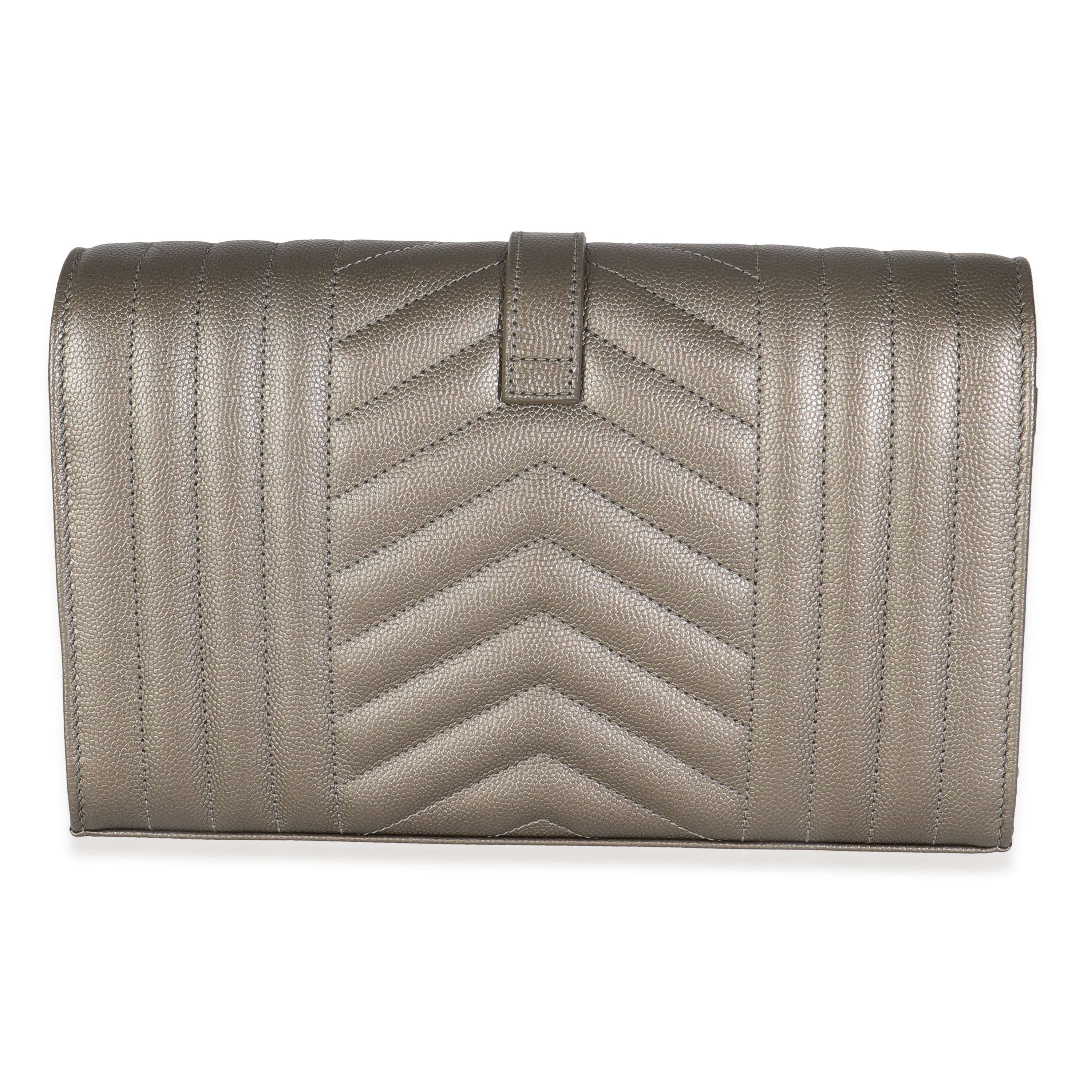 Tri-Quilt Bronze Cassandre Wallet on a Chain