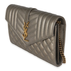 Tri-Quilt Bronze Cassandre Wallet on a Chain