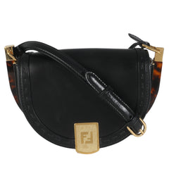 Black Vitello King Plexiglass Moonlight Shoulder Bag