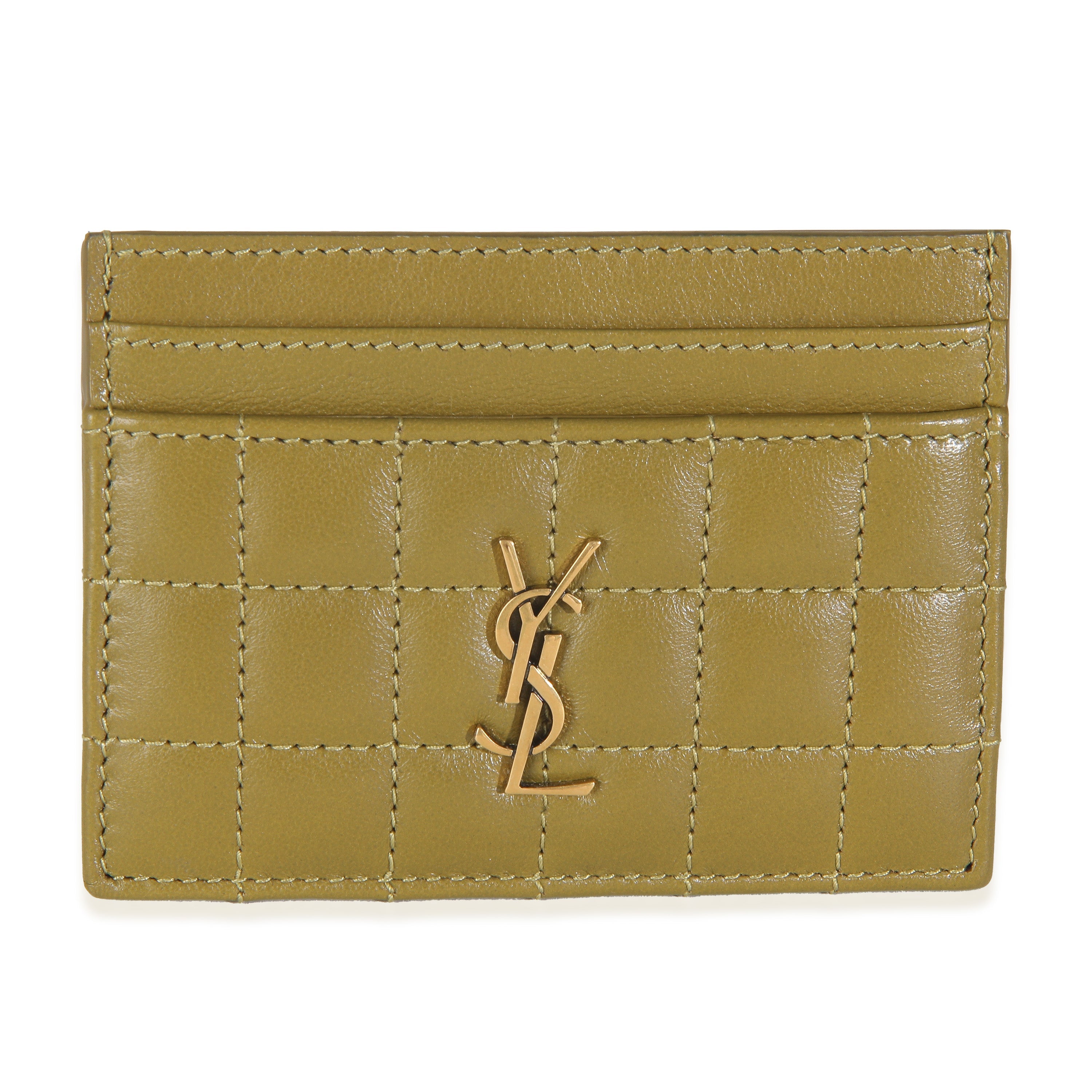 Olive Drab Lambskin Cassandre Card Holder