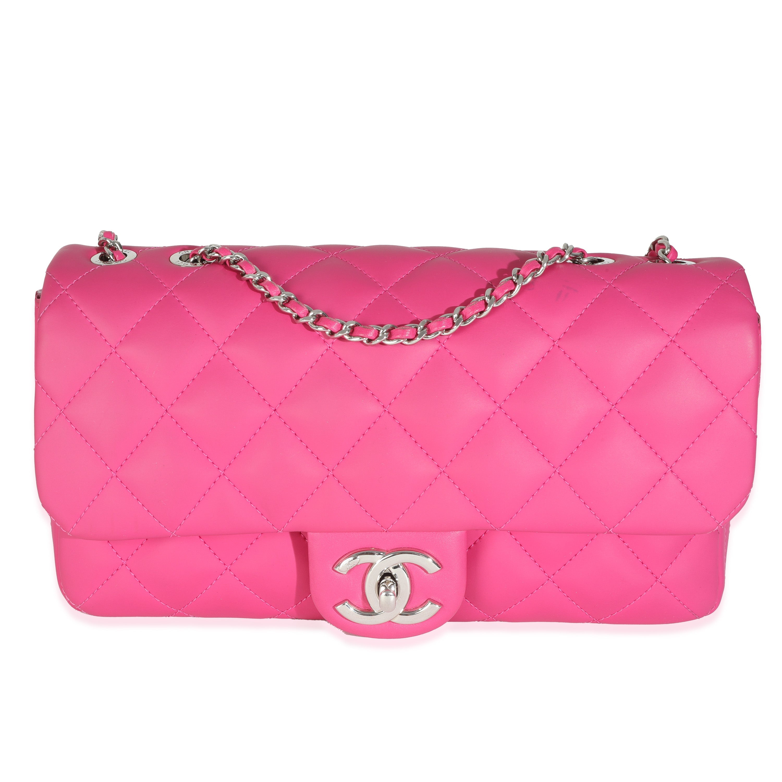 Pink Rubber Medium Coco Rain Flap Bag
