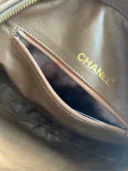 Dark Beige Lambskin Round Tassel Chain Bag