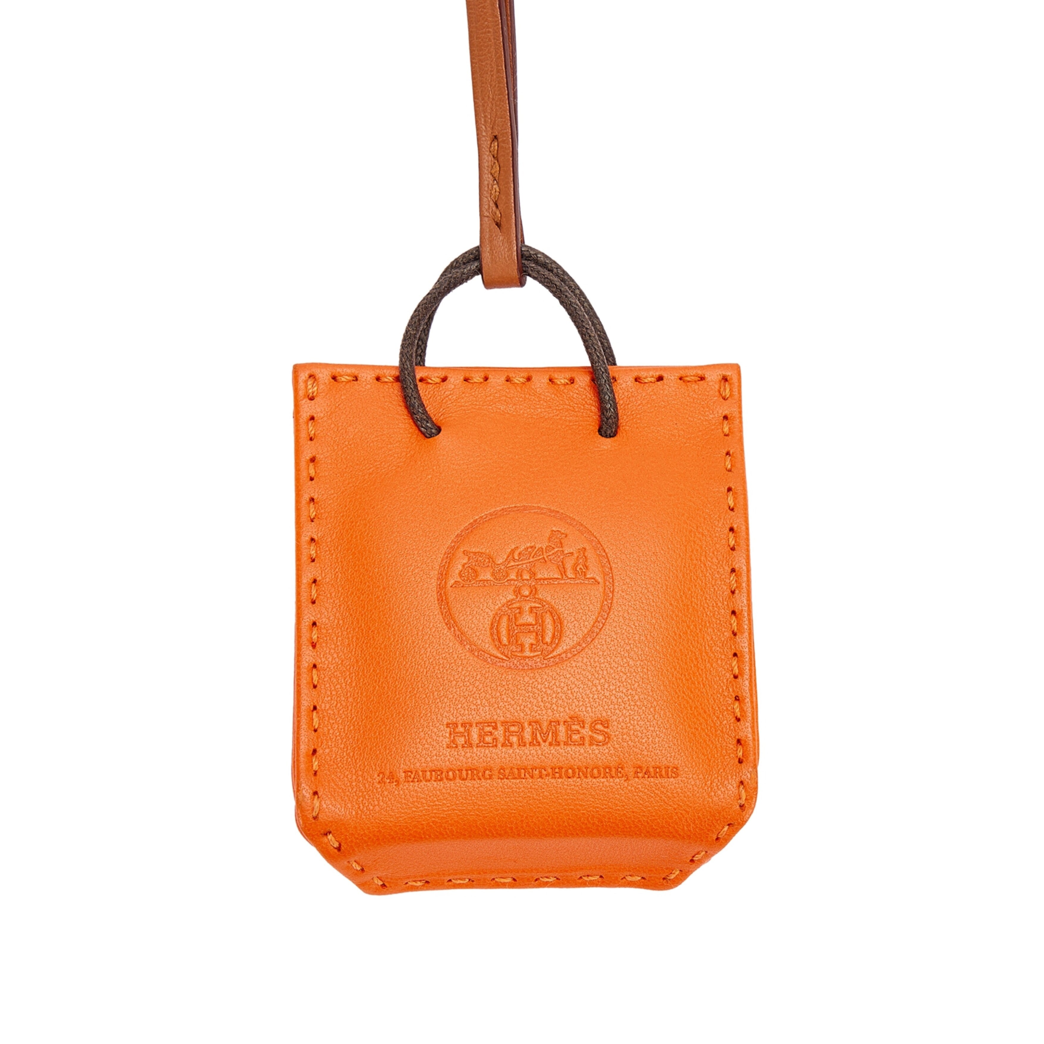 Feu Milo Lambskin Swift Shopping Bag Charm
