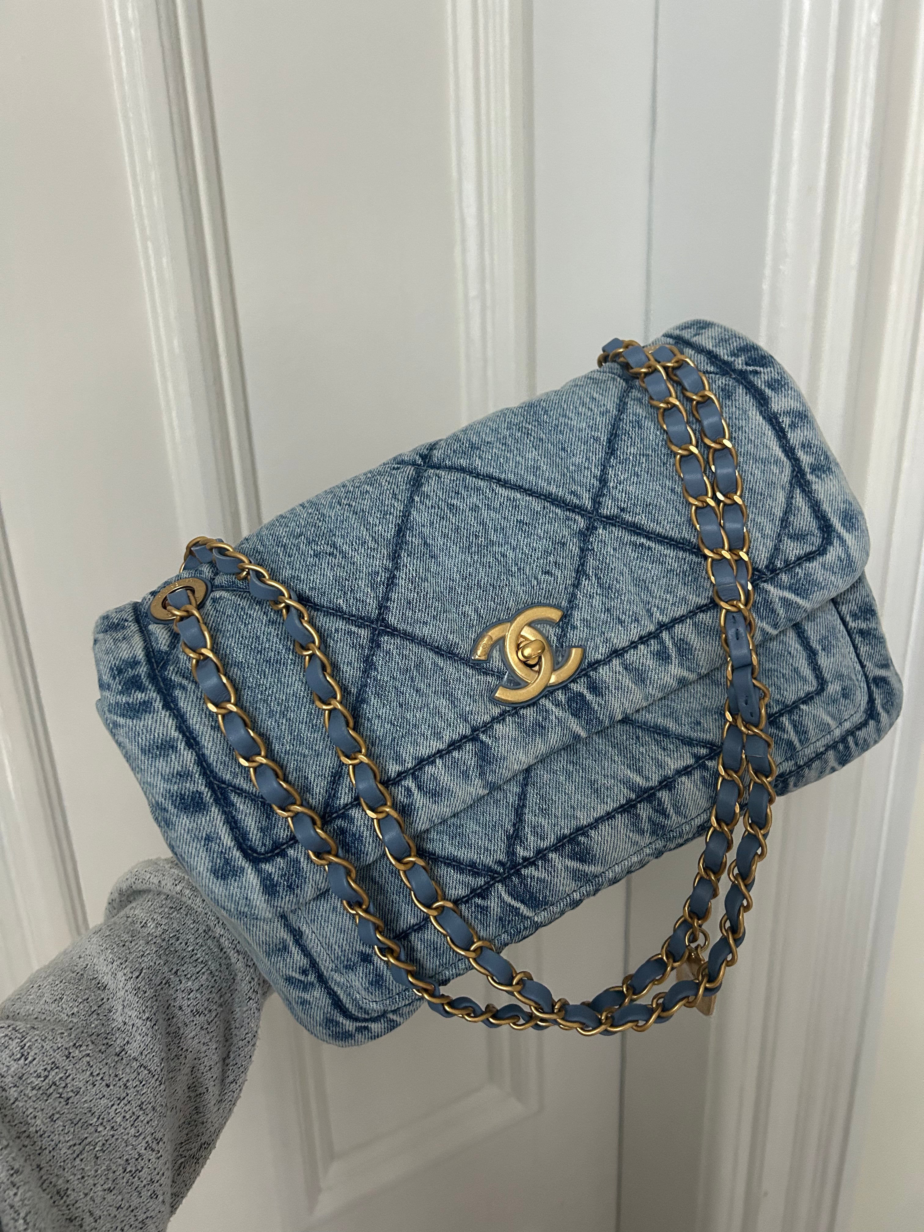 Blue Denim Maxi Flap