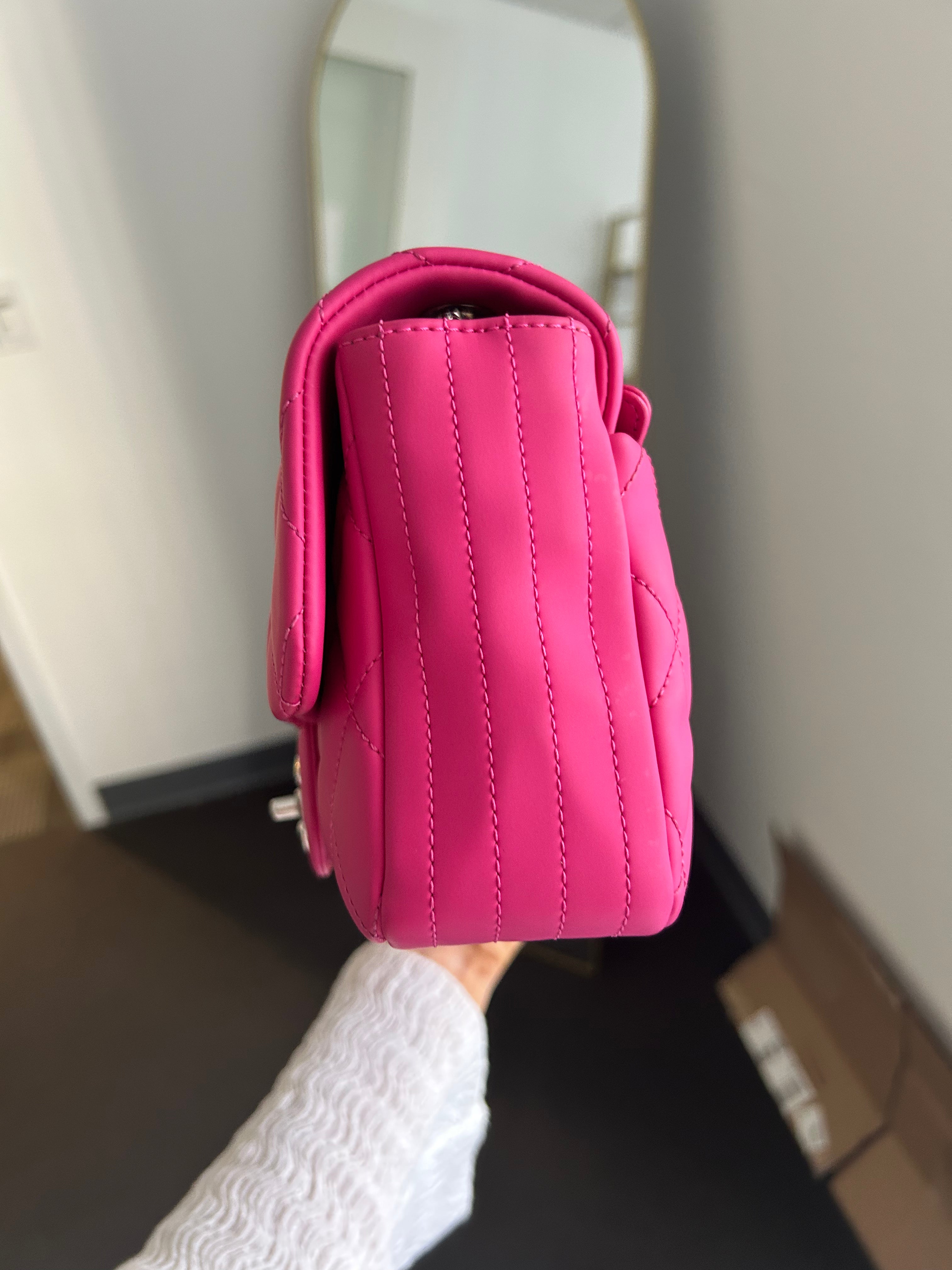 Pink Rubber Medium Coco Rain Flap Bag