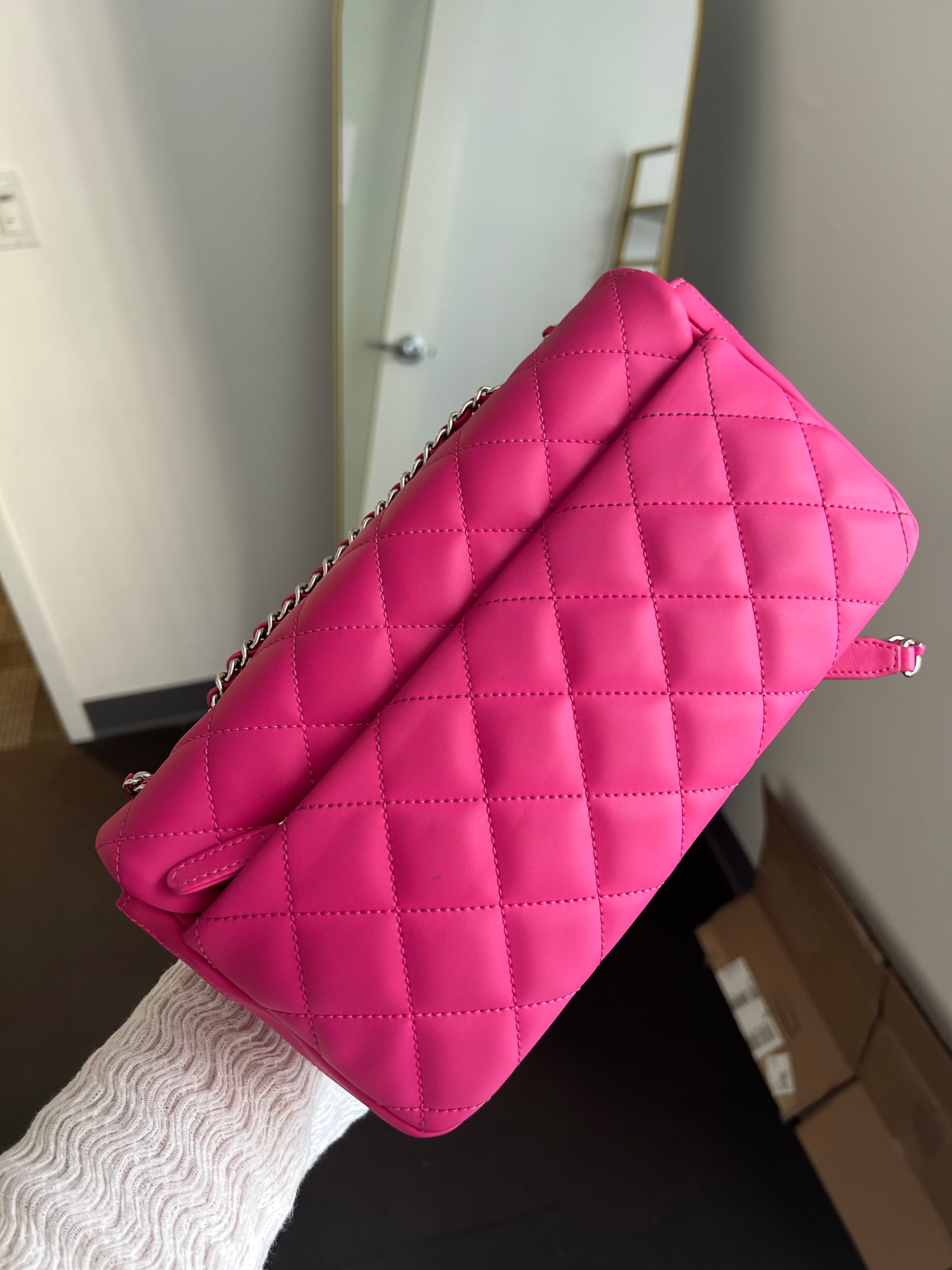 Pink Rubber Medium Coco Rain Flap Bag