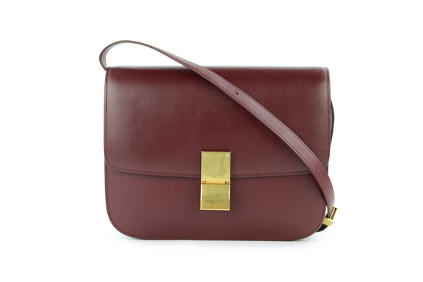Burgundy Medium Box Bag Opulent Habits