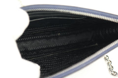 Navy Blue Saffiano Vernice Chain Crossbody Bag