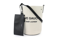 Linen Rive Gauche Bucket Bag