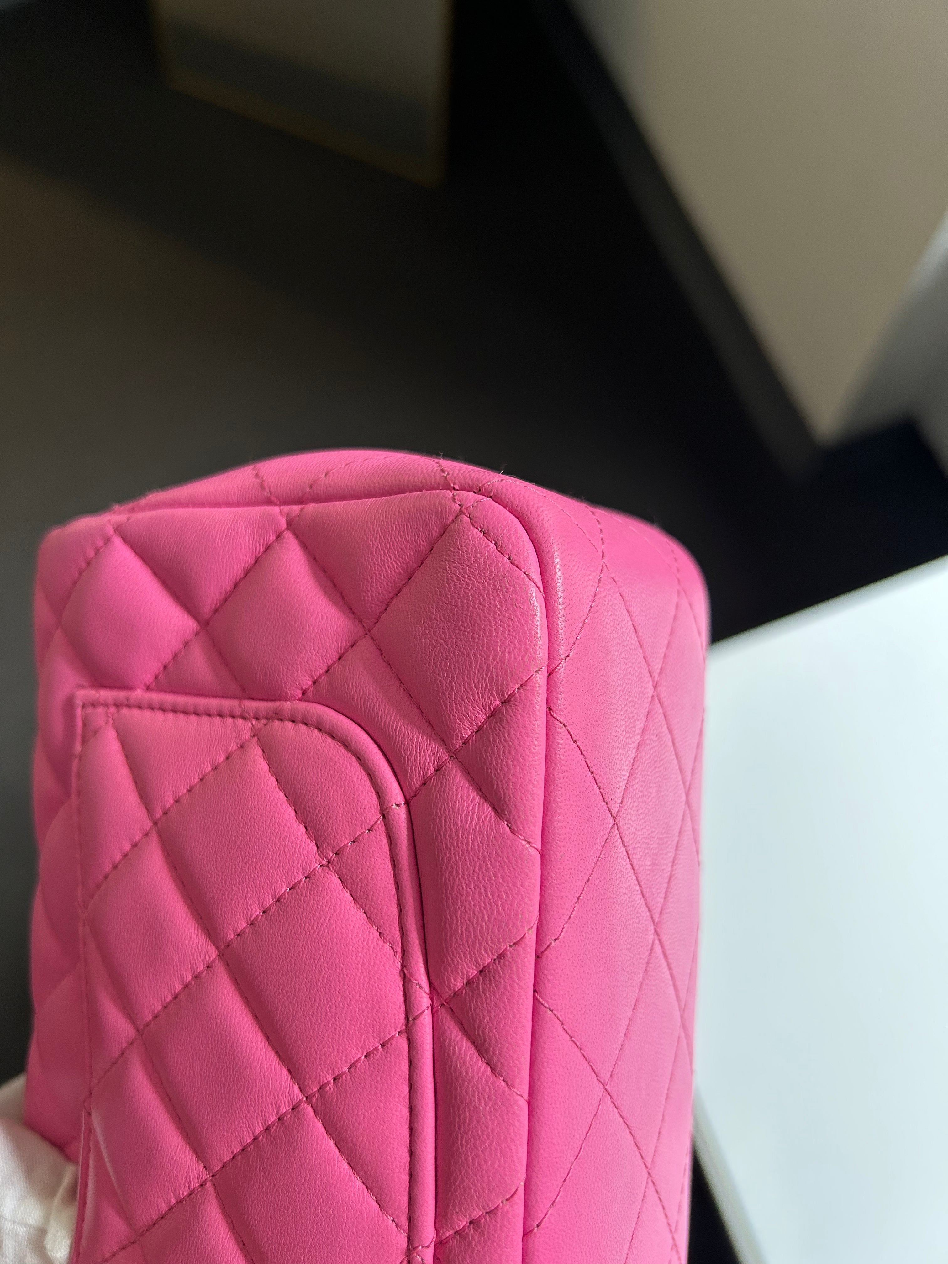 Bright Pink Lambskin Rectangular Mini