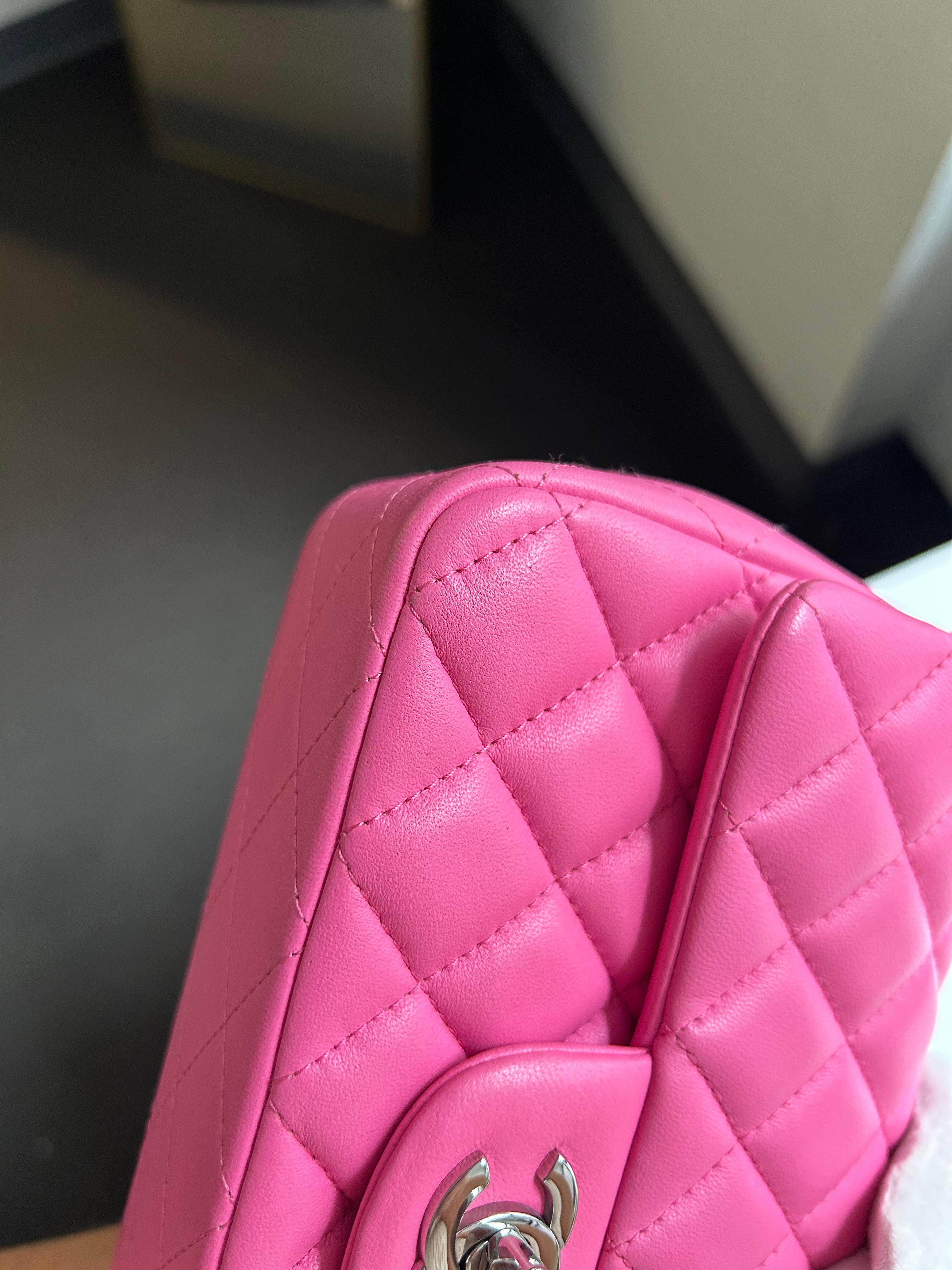 Bright Pink Lambskin Rectangular Mini