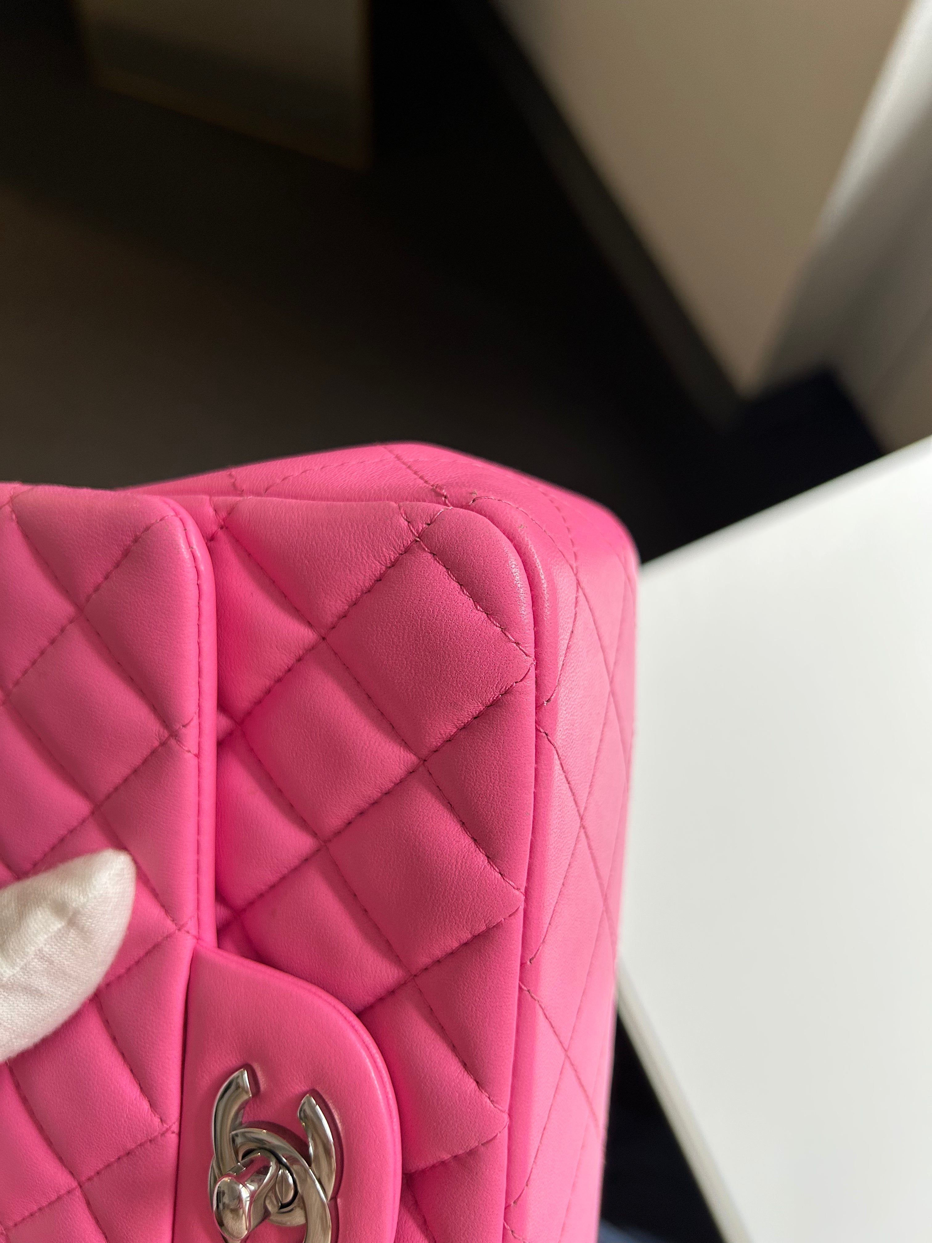 Bright Pink Lambskin Rectangular Mini