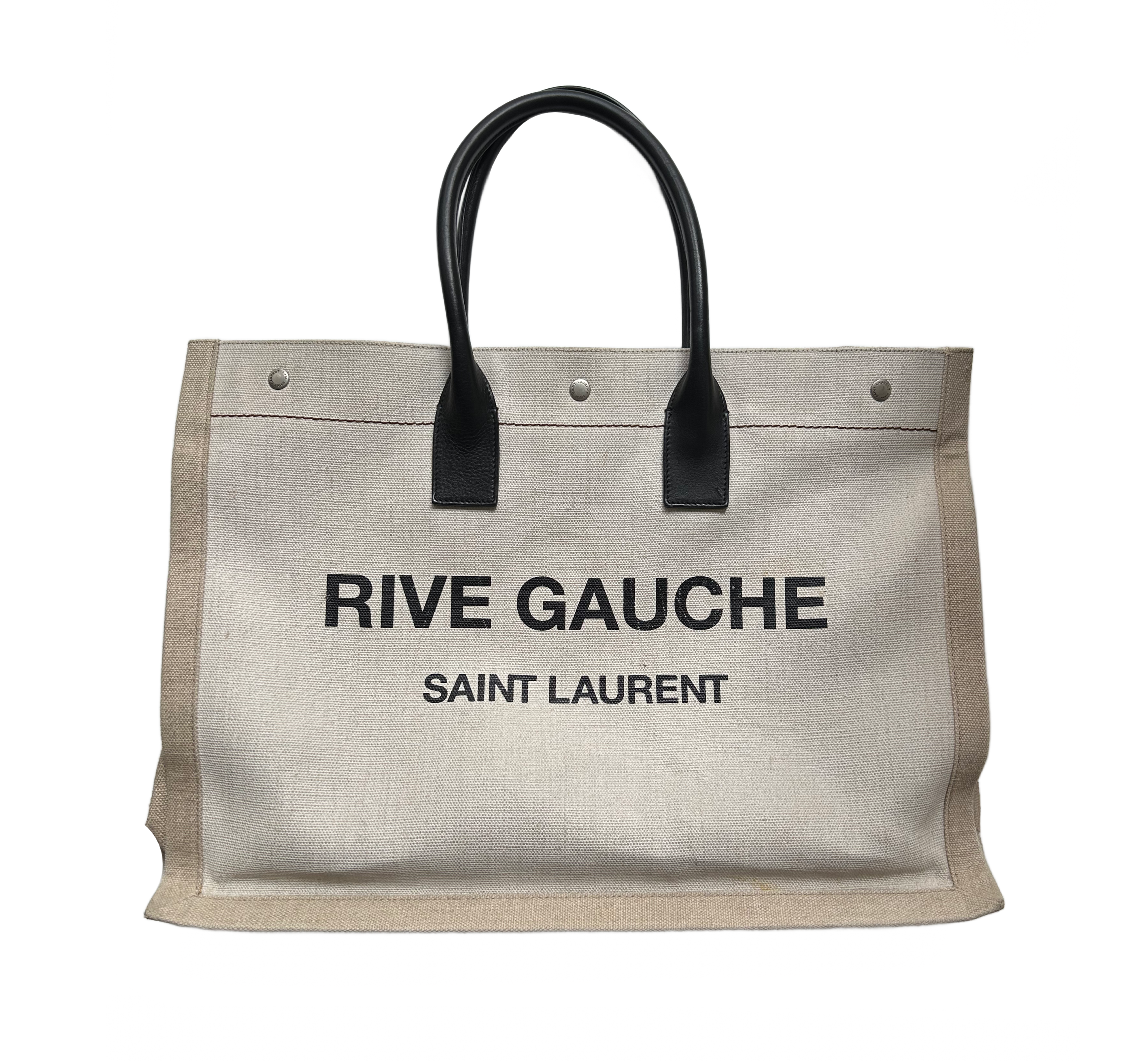 Beige Coated Canvas Large Rive Gauche Tote