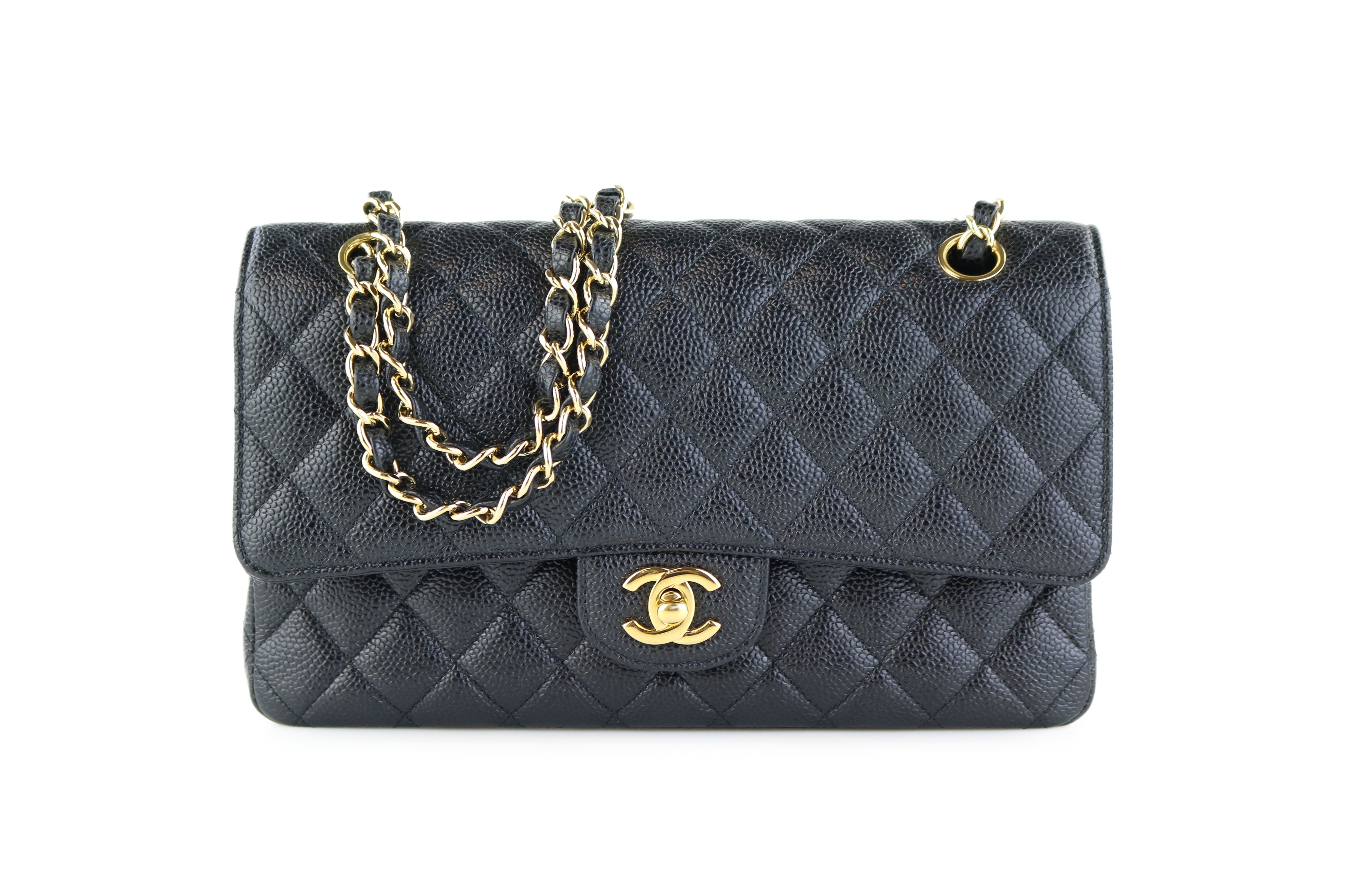 Black Caviar Medium Classic Flap