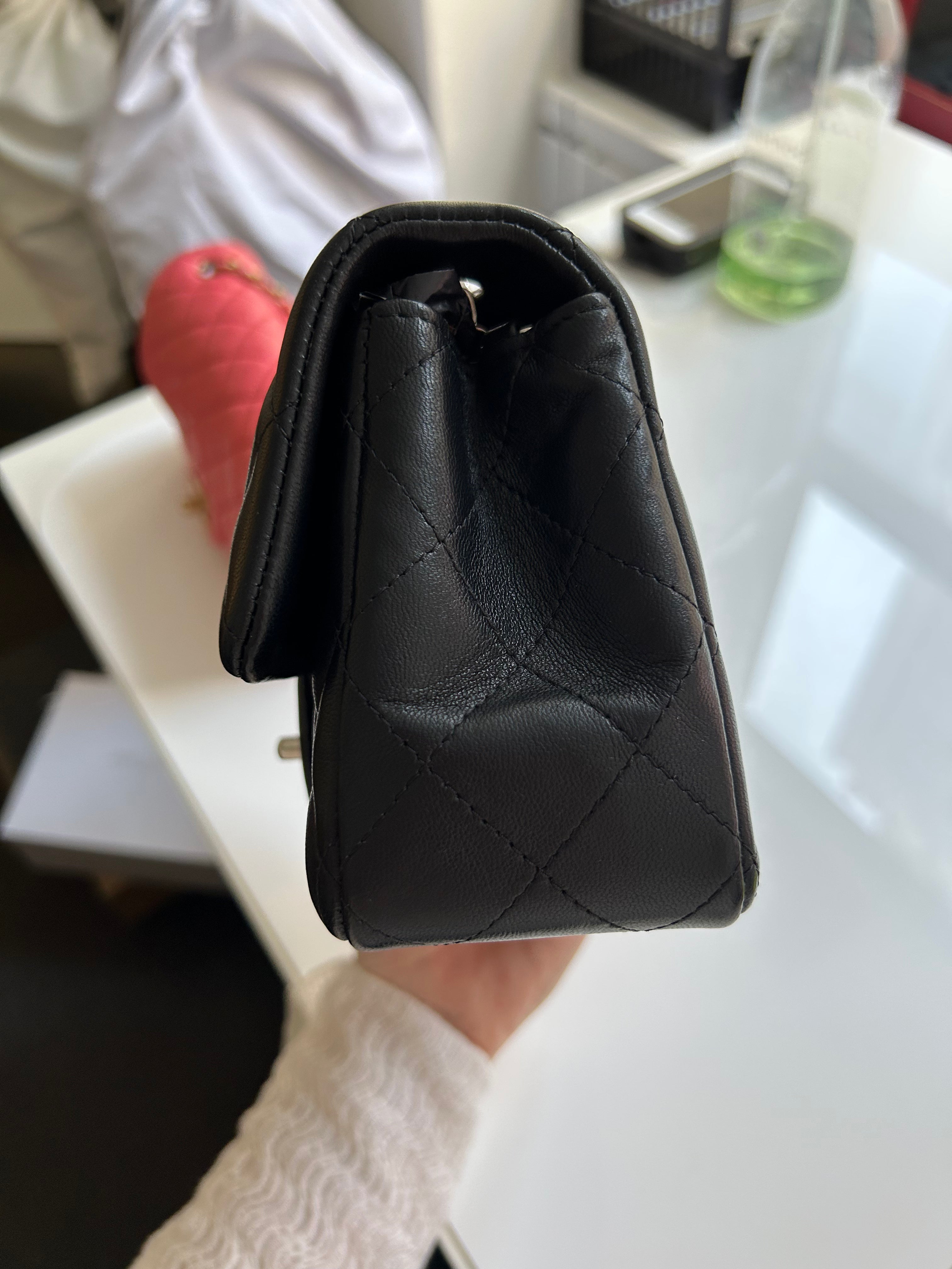 Black Lambskin Rectangular Mini