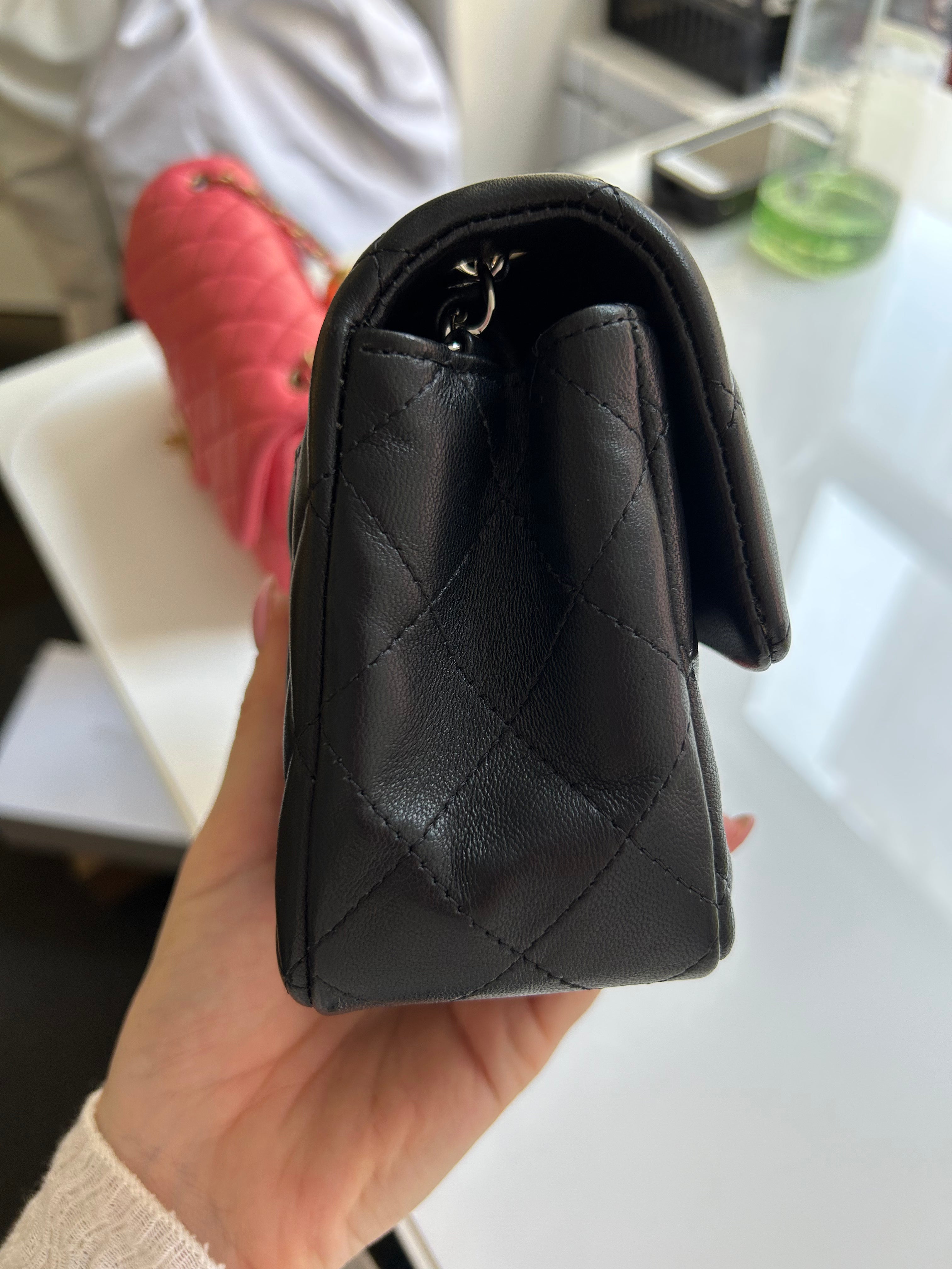 Black Lambskin Rectangular Mini