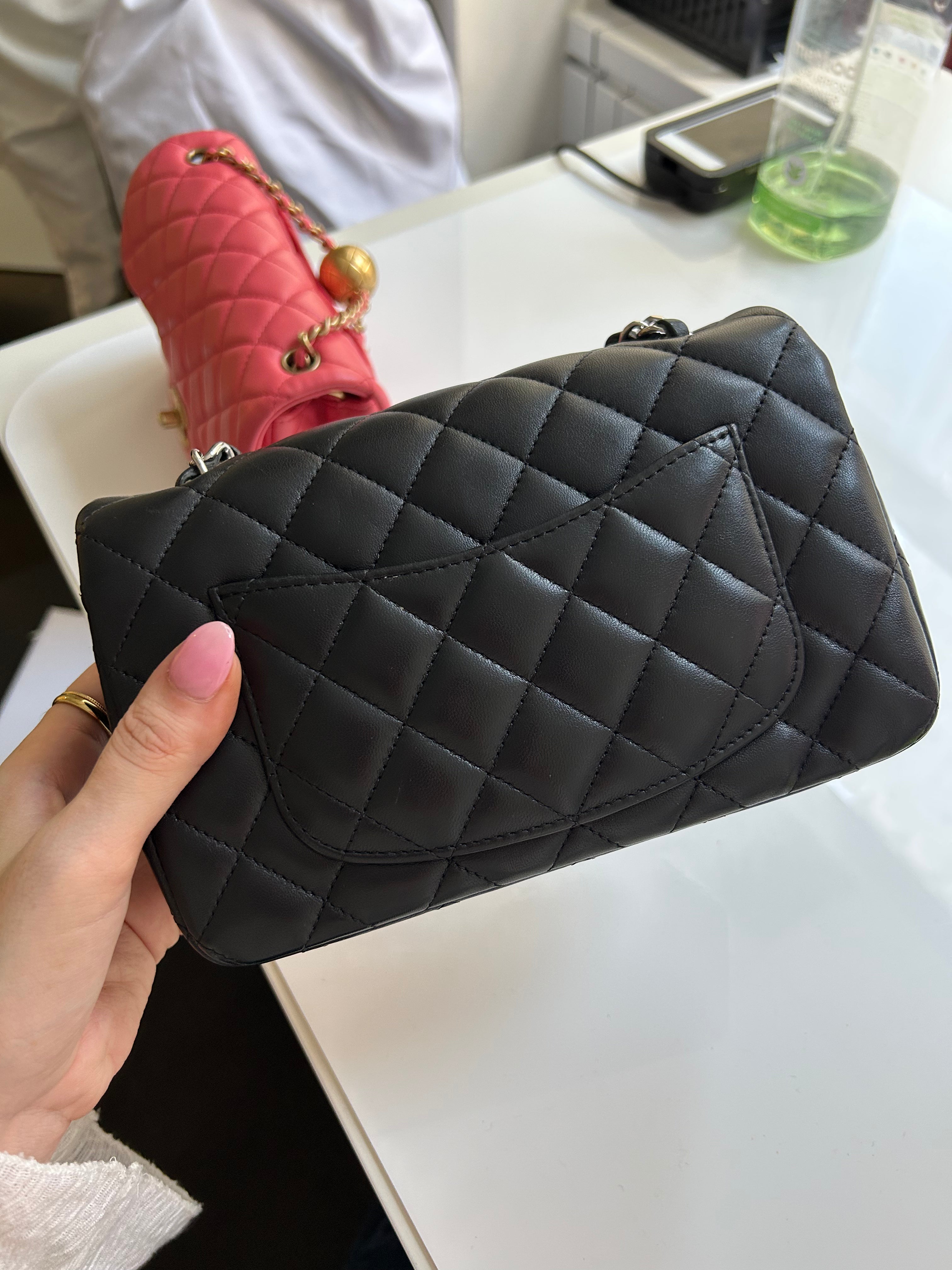 Black Lambskin Rectangular Mini