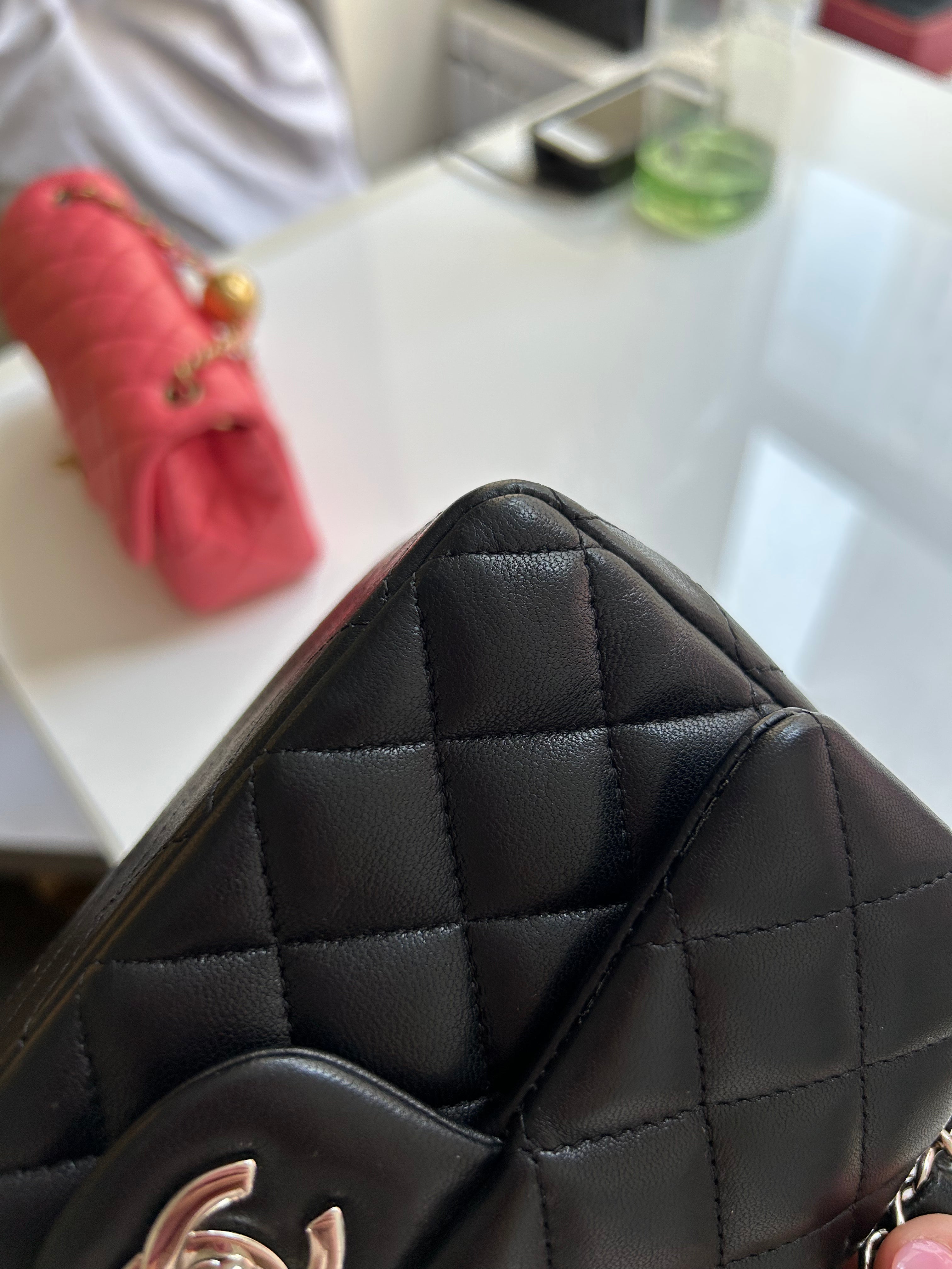 Black Lambskin Rectangular Mini