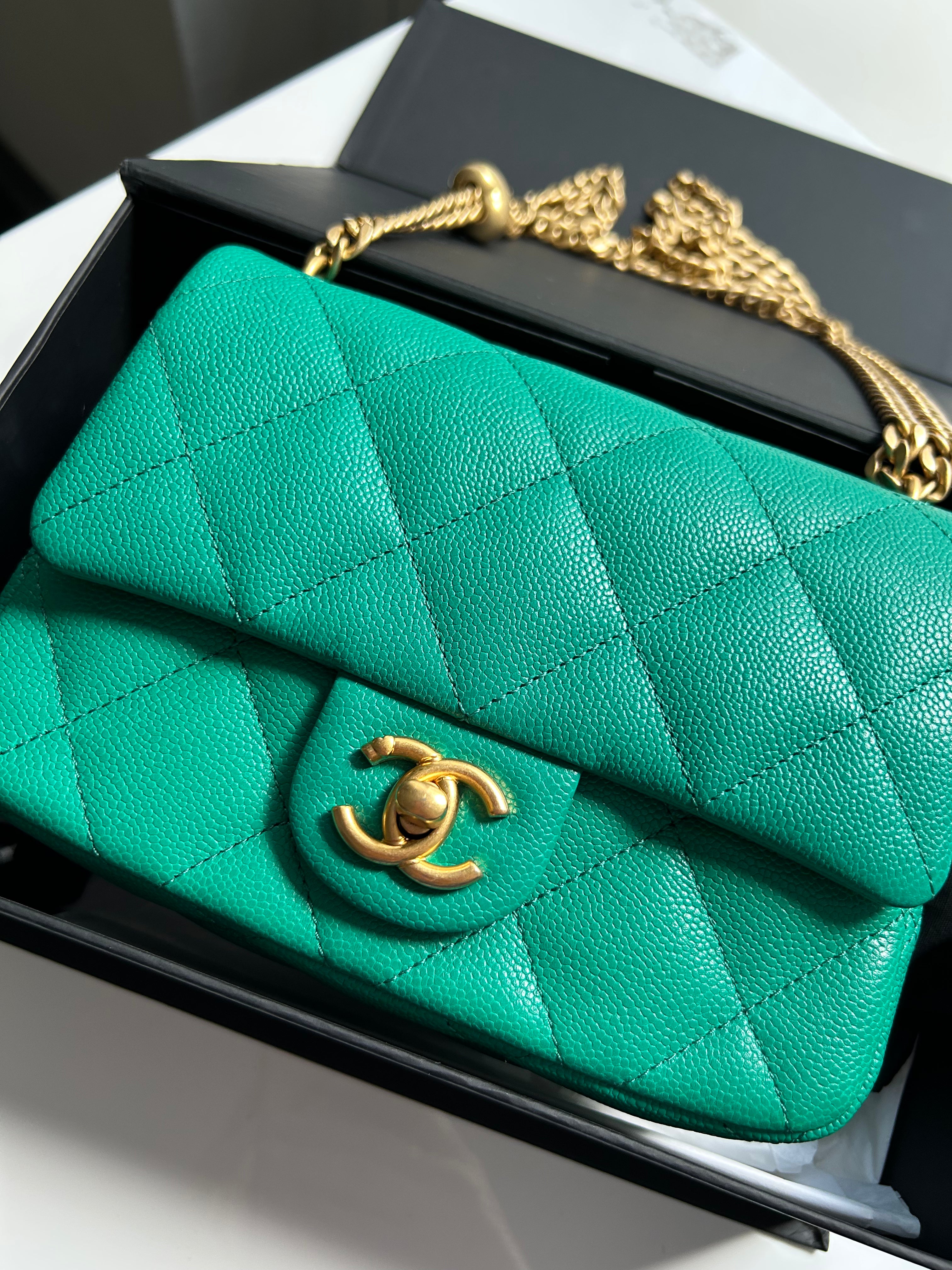 Green Caviar Sweetheart Mini Flap
