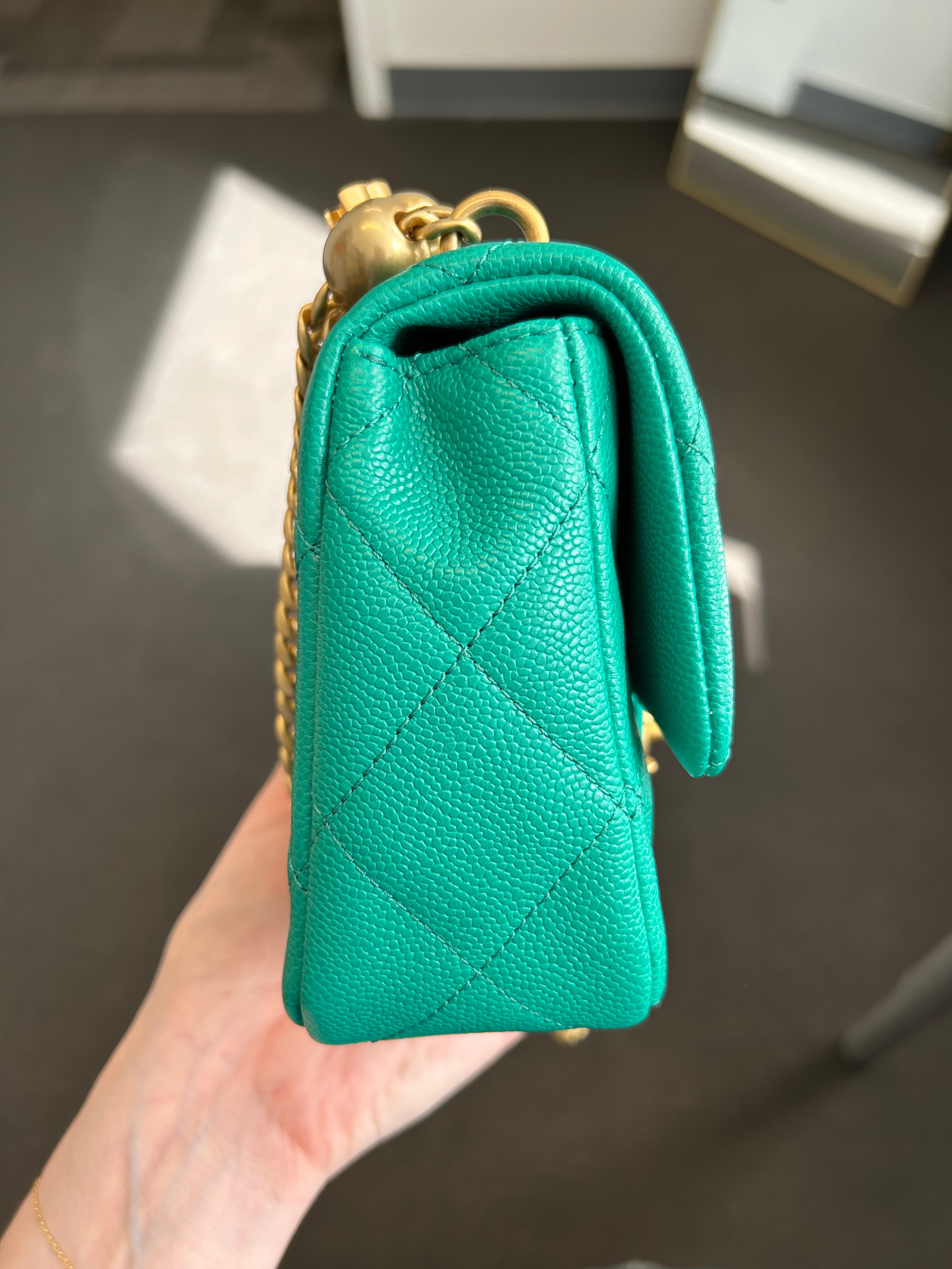 Green Caviar Sweetheart Mini Flap