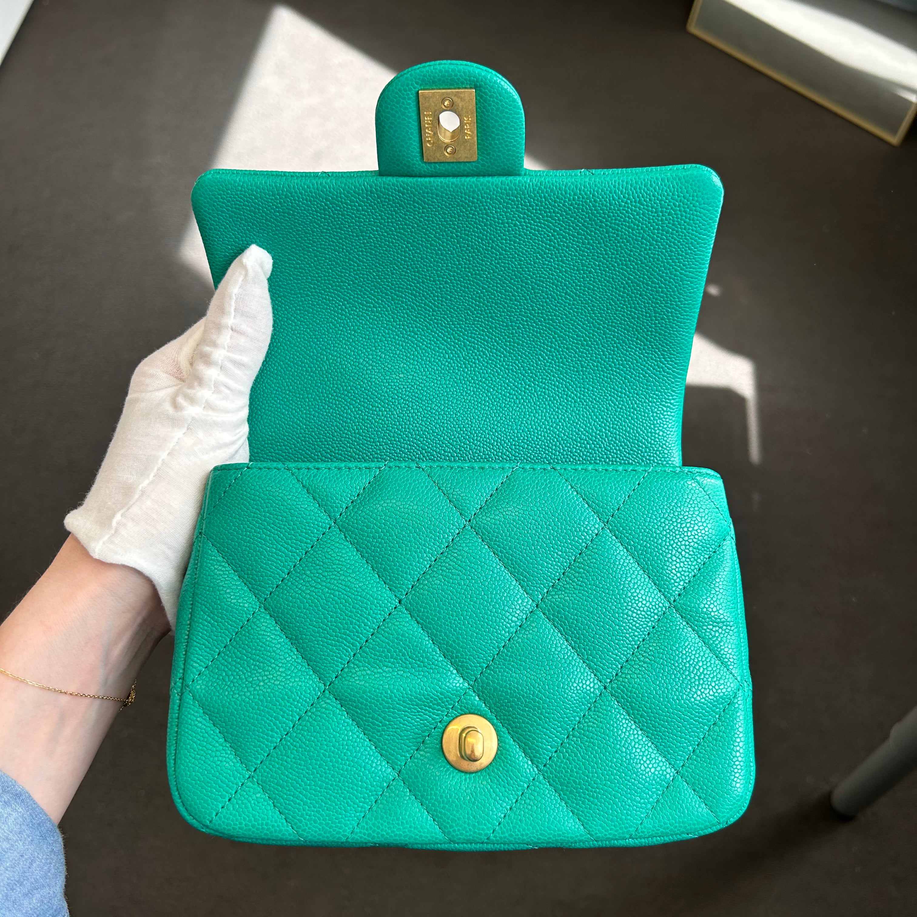 Green Caviar Sweetheart Mini Flap