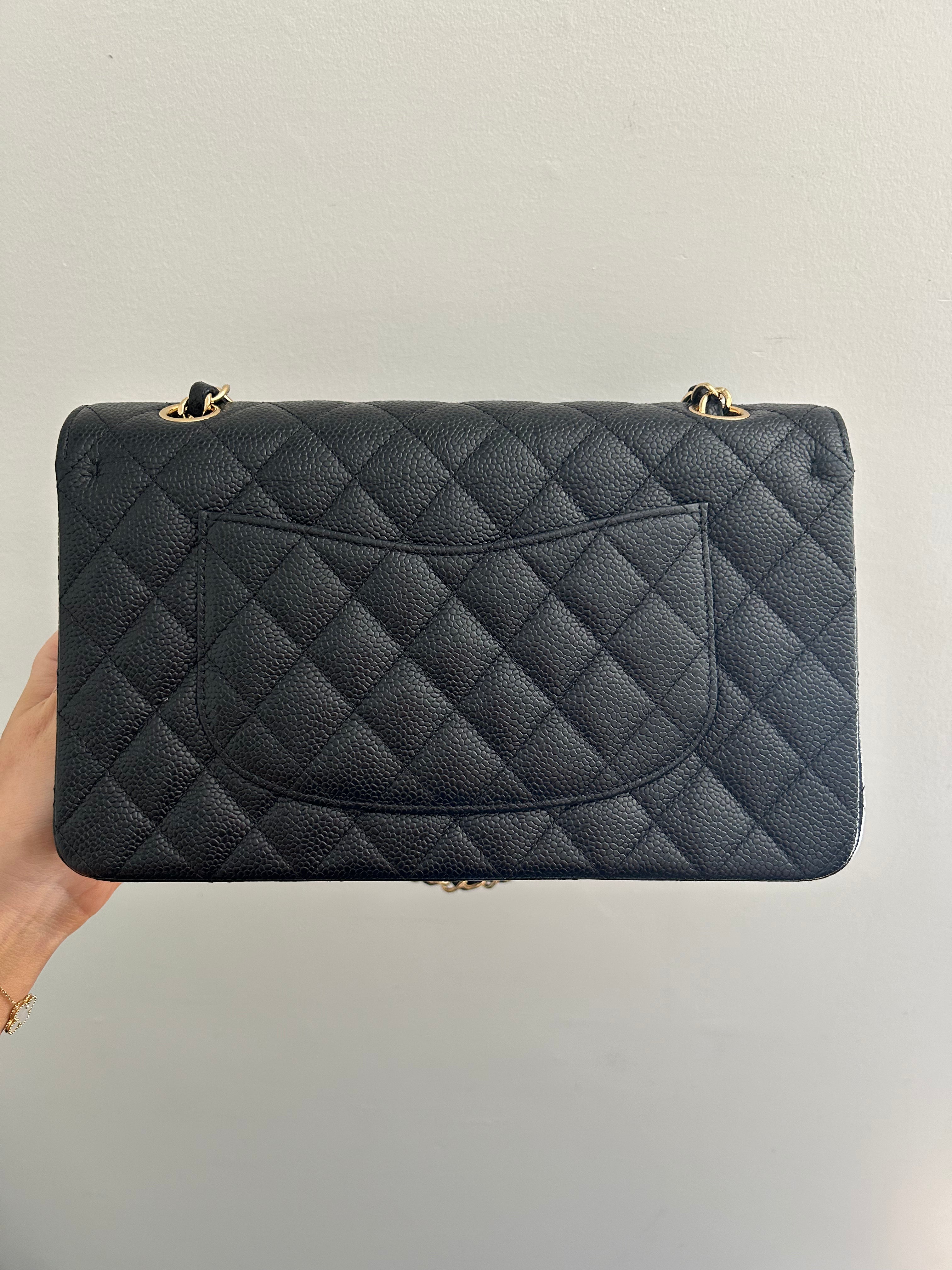 Black Caviar Medium Classic Flap