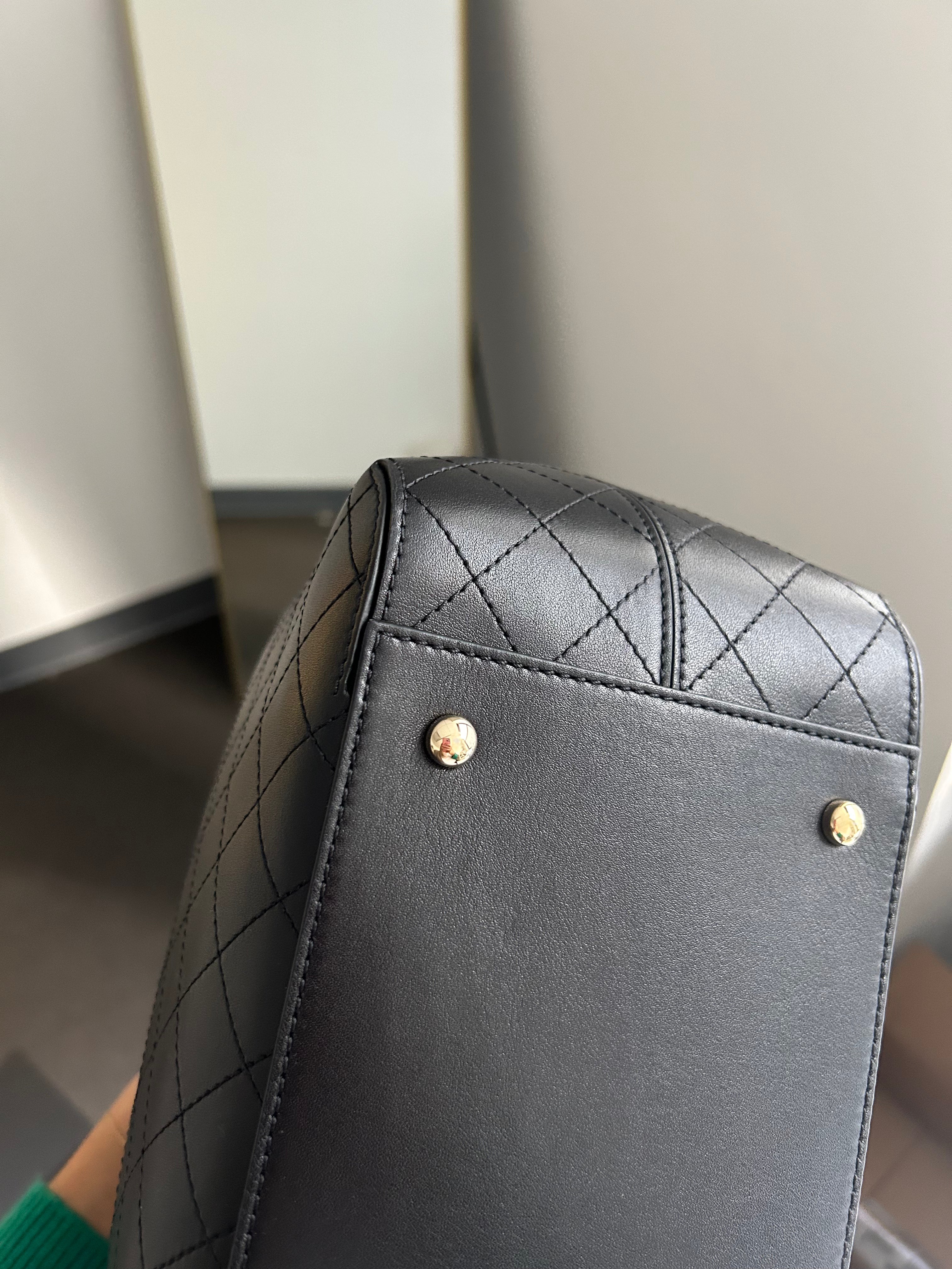 Black Calfskin Stitched Tote