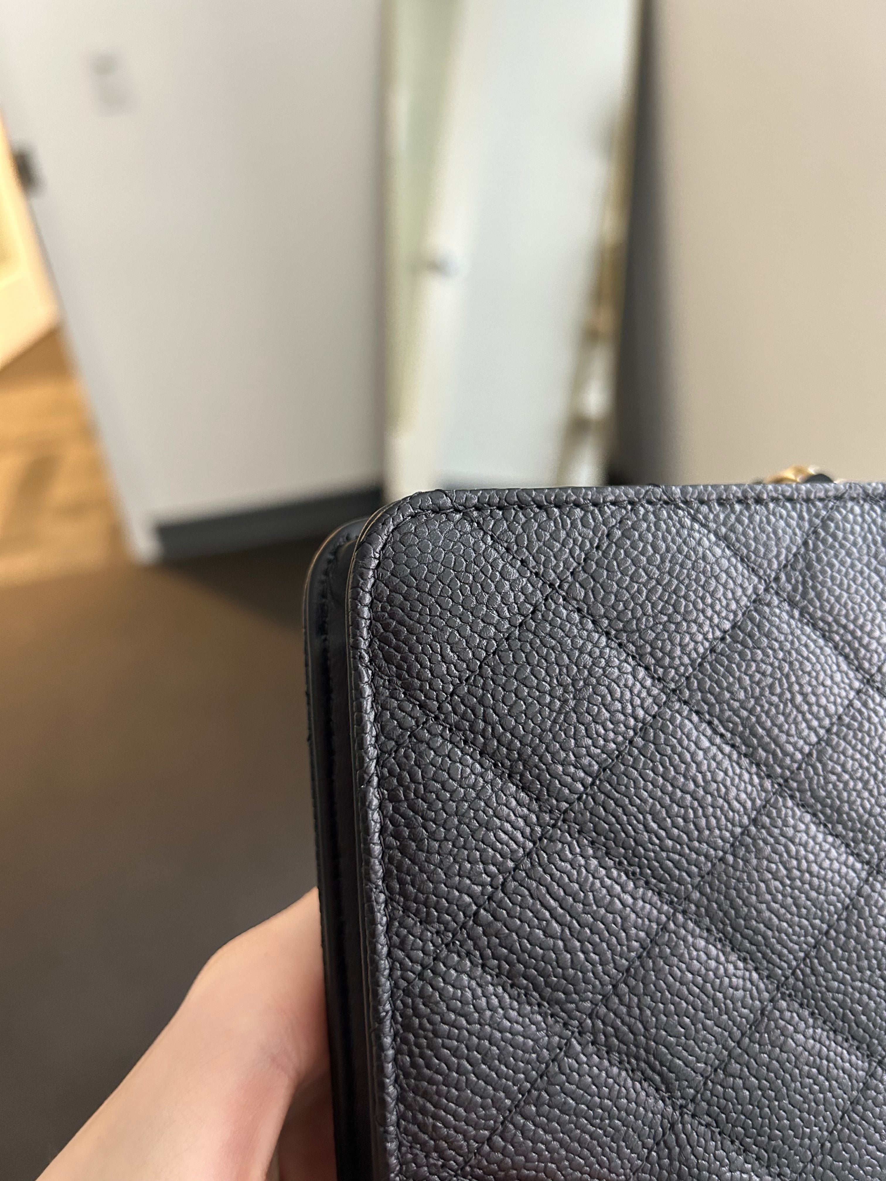 Black Caviar Filigree Wallet on a Chain
