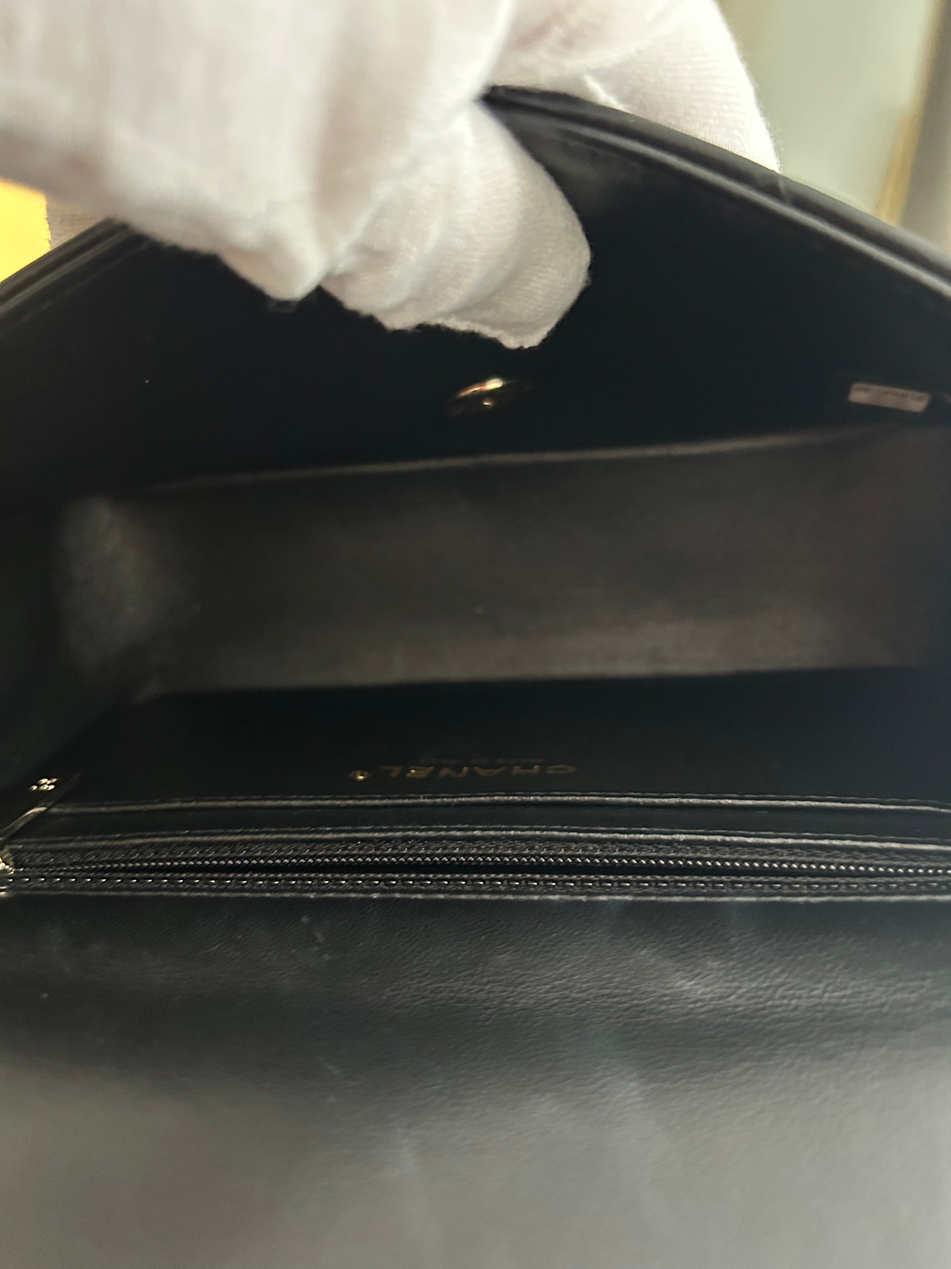 Black Quilted Lambskin Mini Rectangular Flap Bag