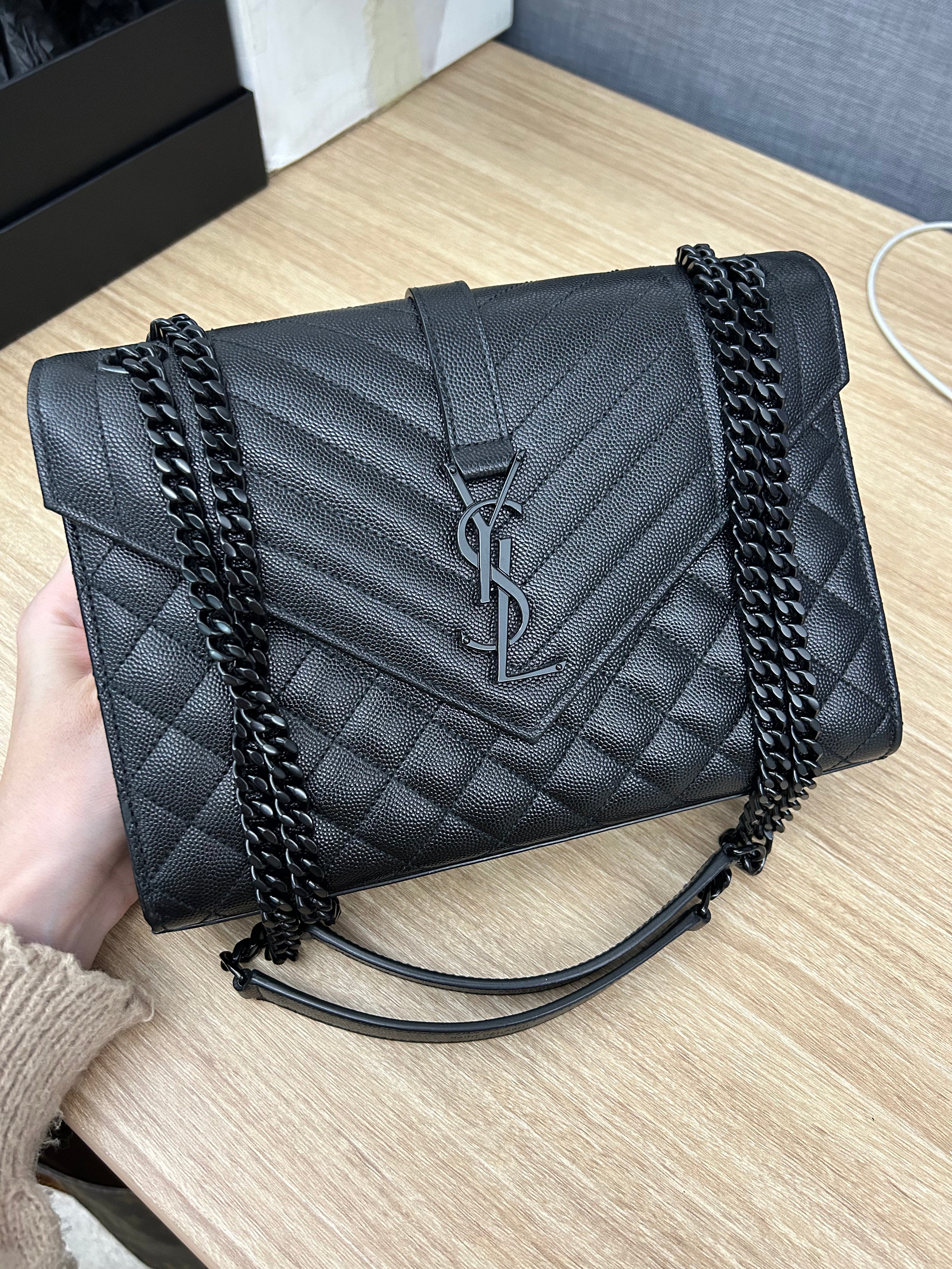 So Black Monogram Matelasse Medium Envelope Chain Bag