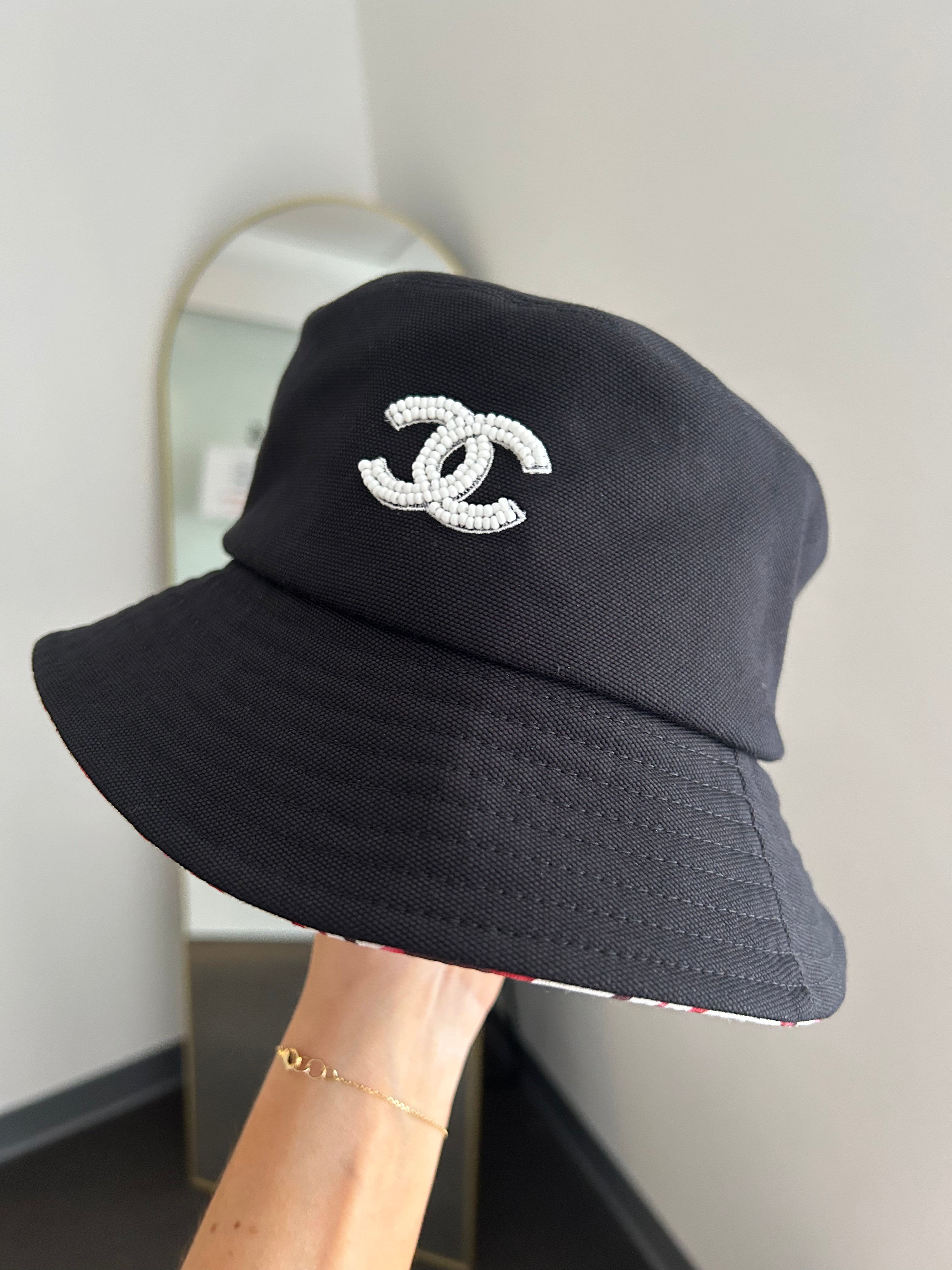 Black Canvas CC Pearl Bucket Hat