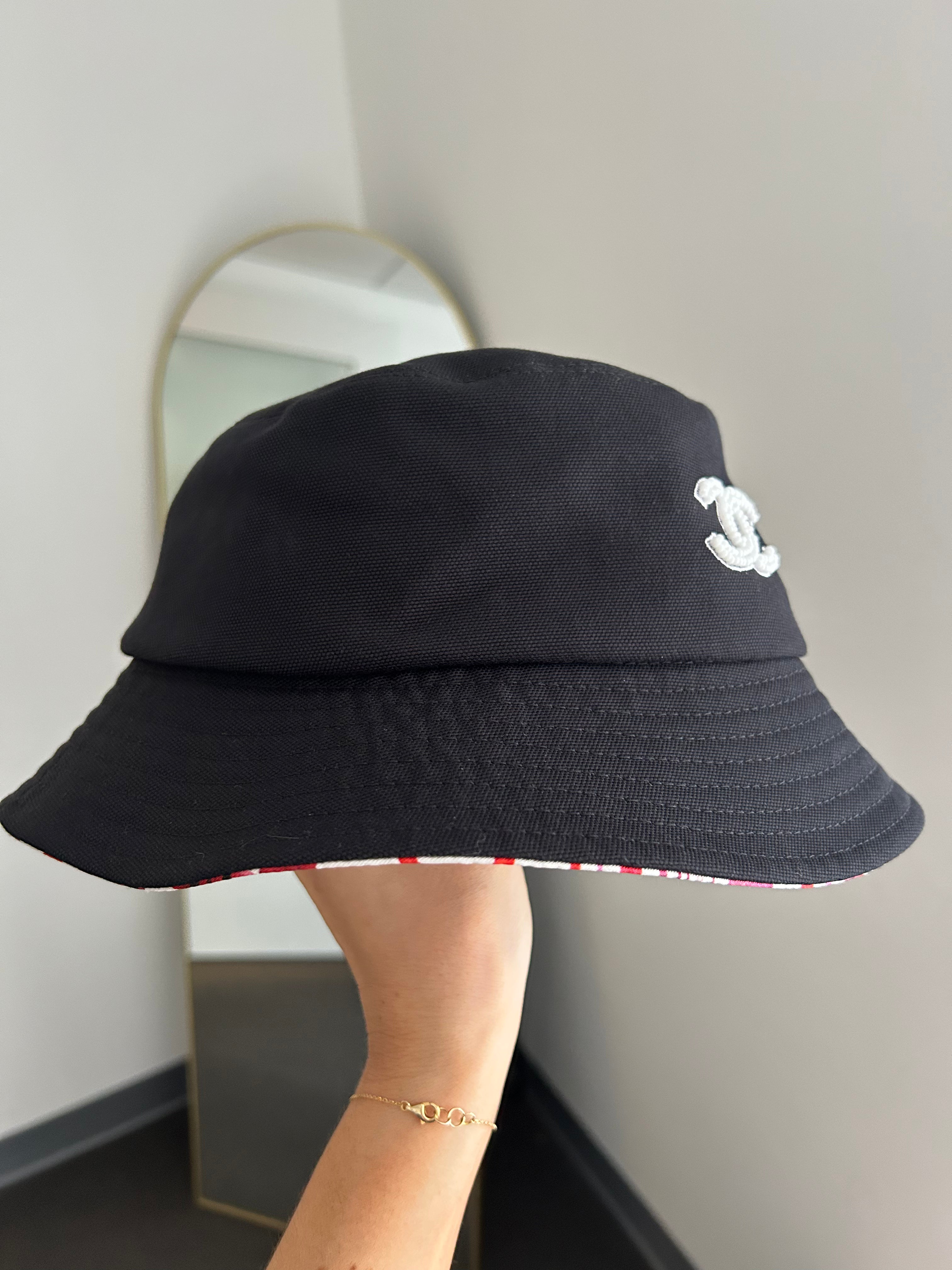 Black Canvas CC Pearl Bucket Hat