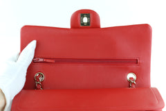 Red Lambskin Medium Flap